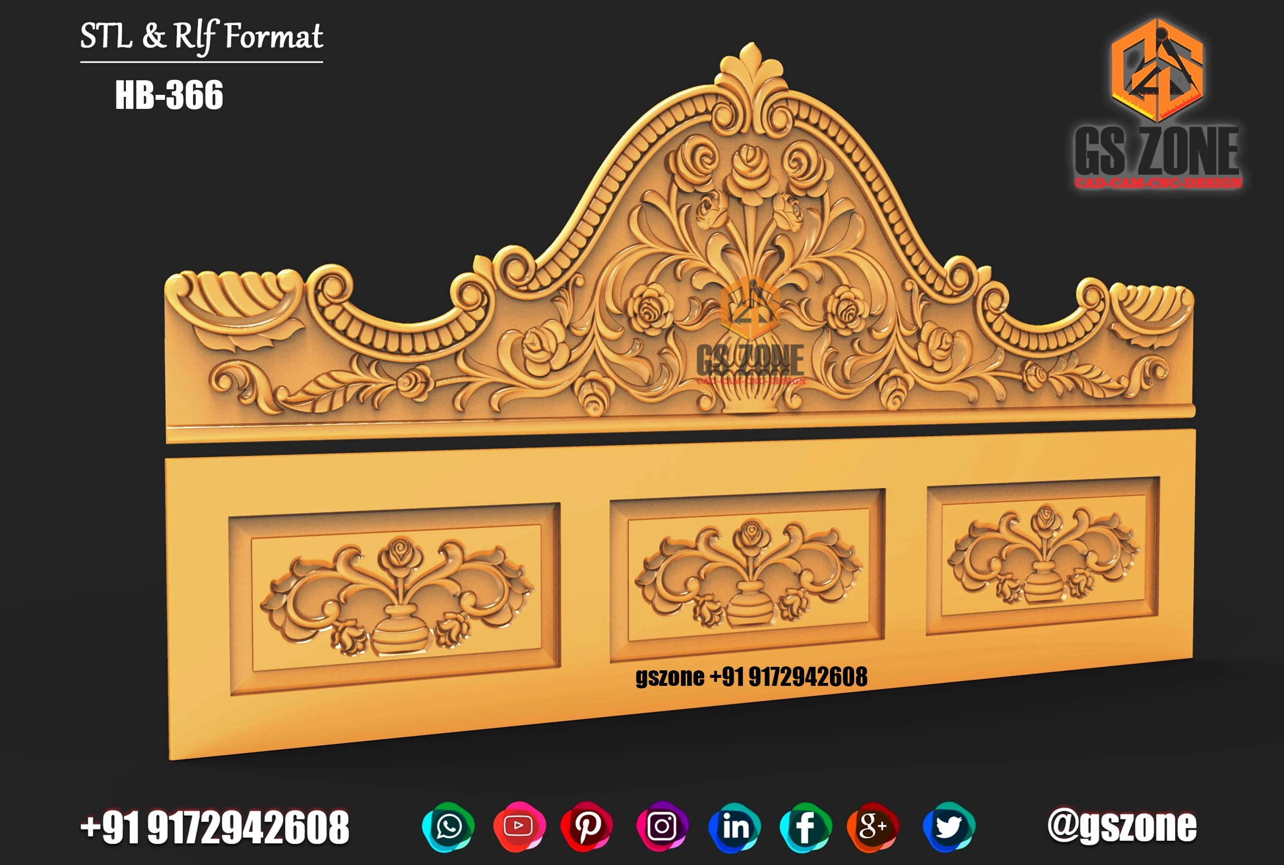 3D HB Bed With Legs Design HB-0366