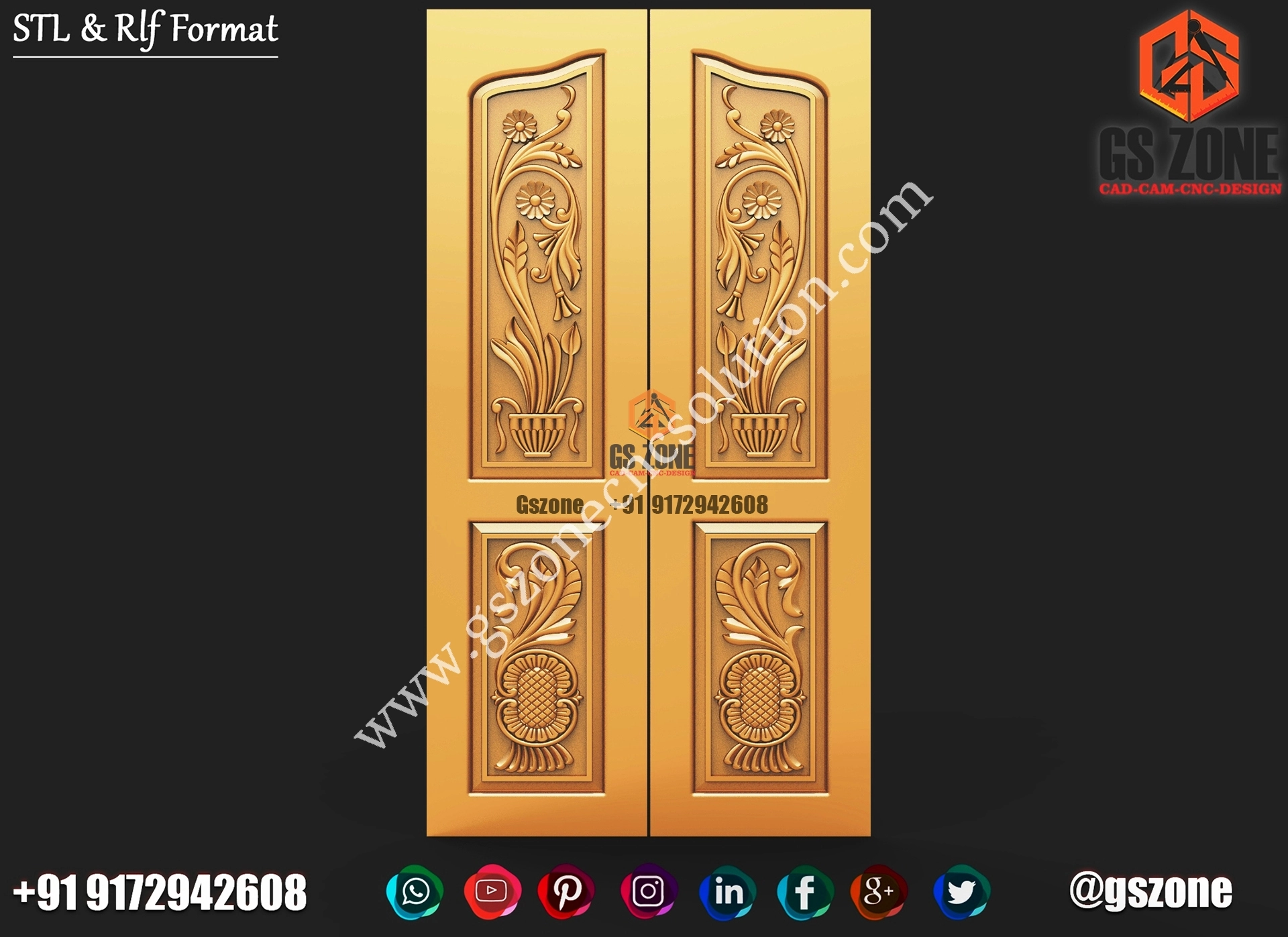 3D Double Door Design D-01-91