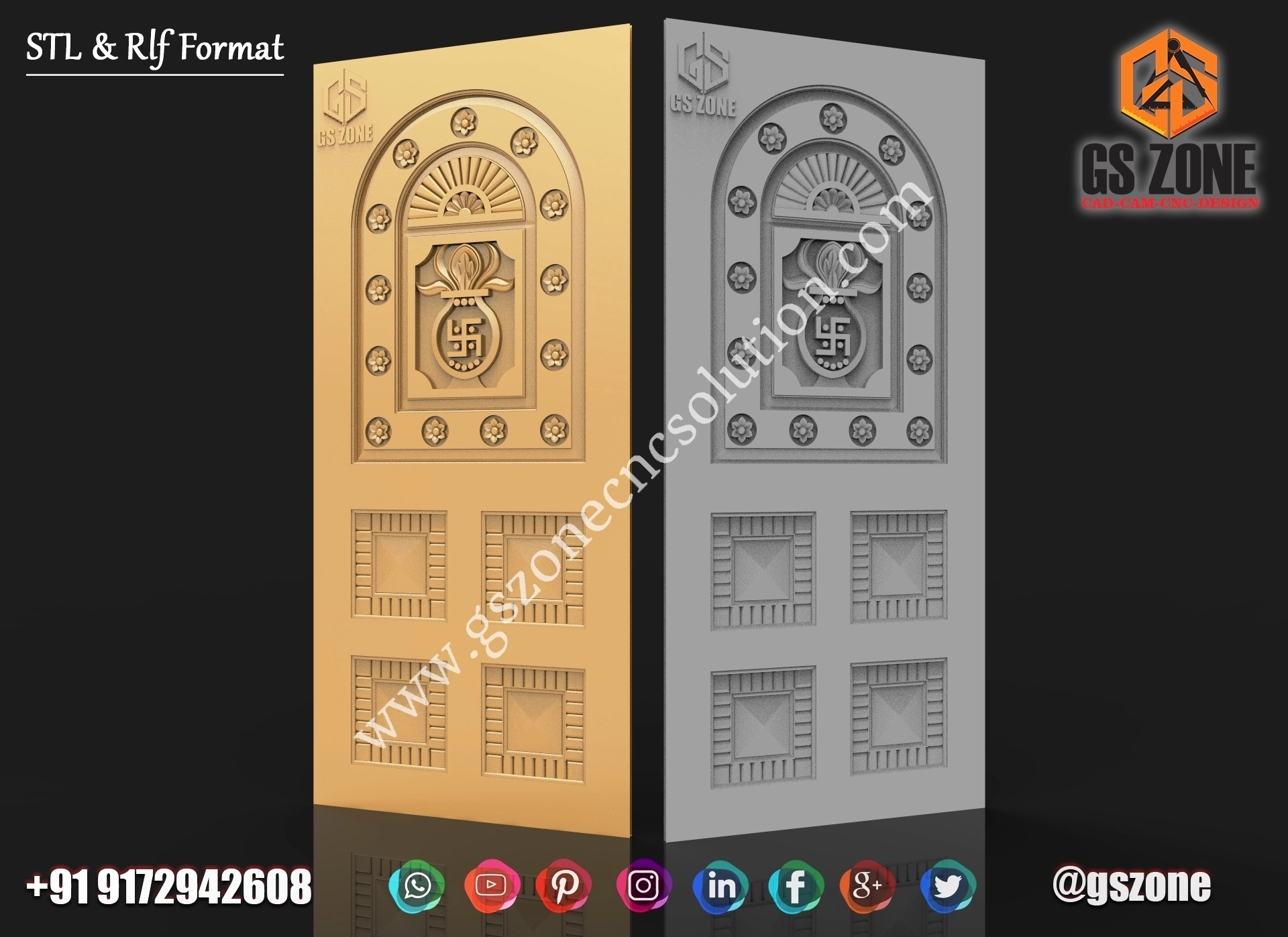 3D Single Door Design D-21-11