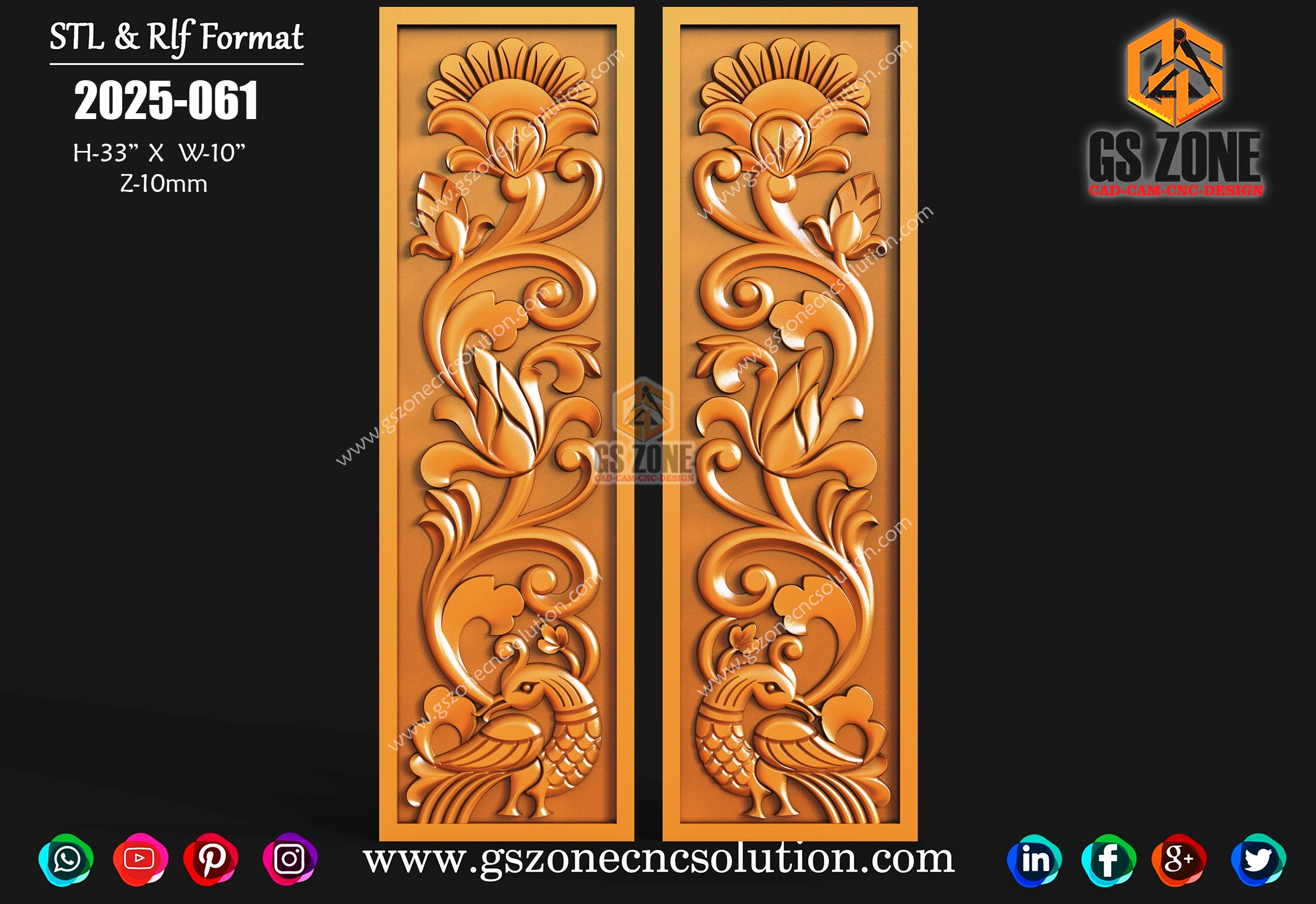 GSZONE 3D Peacock Panel – 2025-061