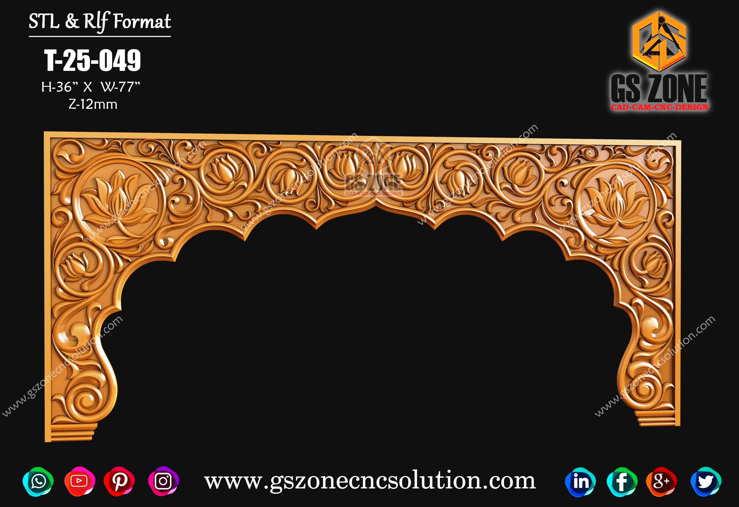 T-25-049 | 3D Temple Arch Panel