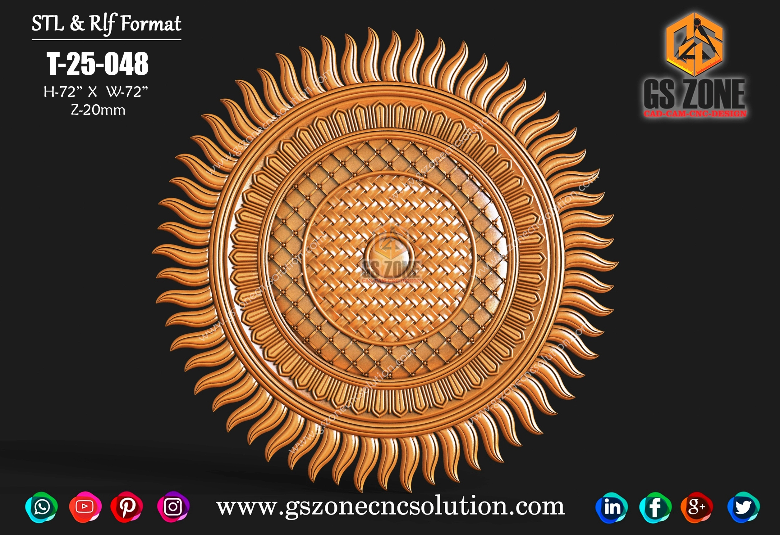 T-25-048 | 3D Sun Mandala Panel