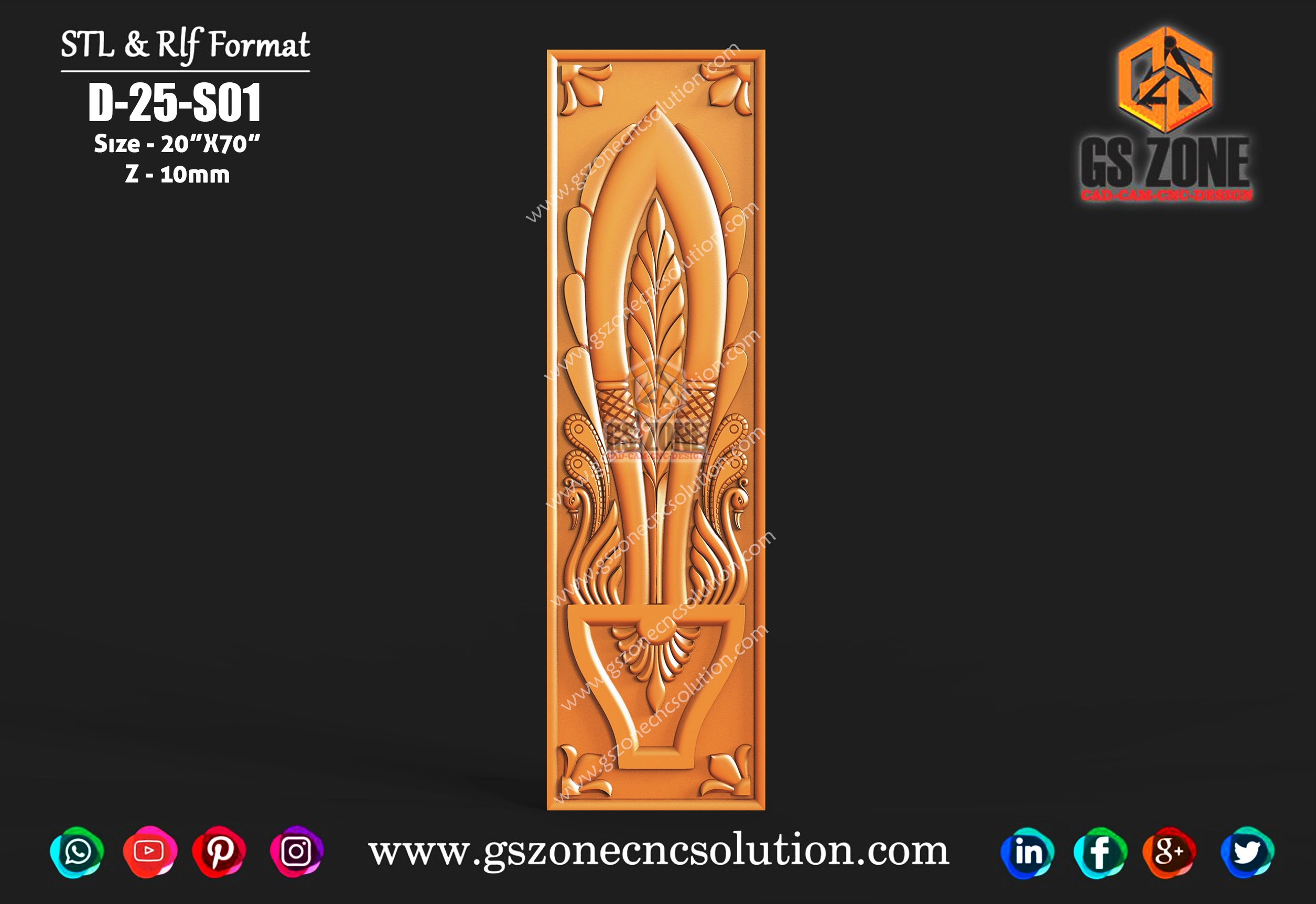 🔶 D-25-S01 | 3D Decorative Door Panel – GSZone Exclusive