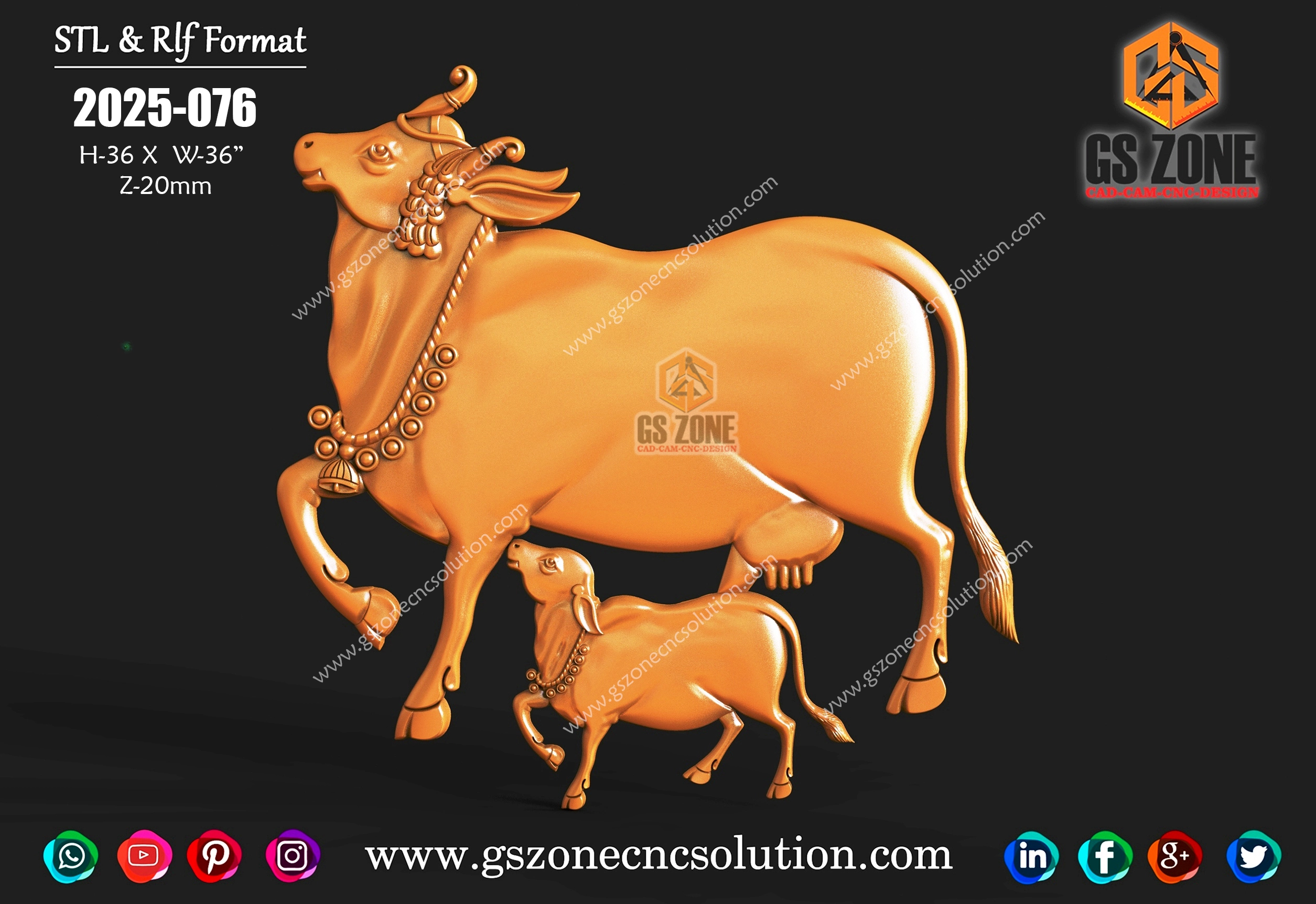 2025-076 Cow & Calf 3D Relief