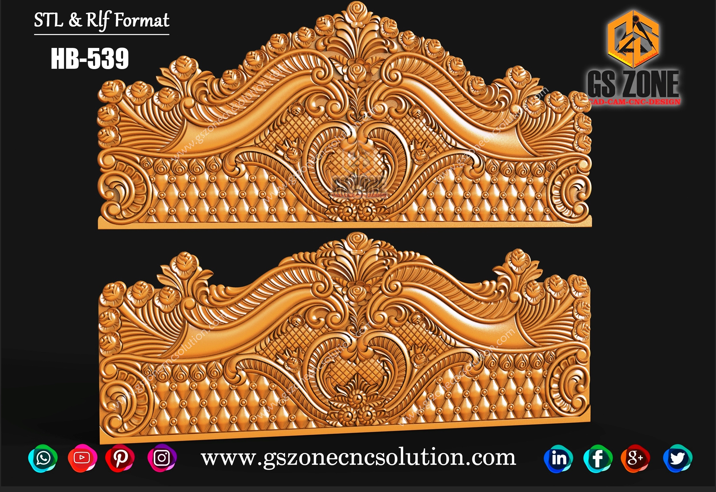 HB-539-GSZone Queen Size Bed Headboard Design