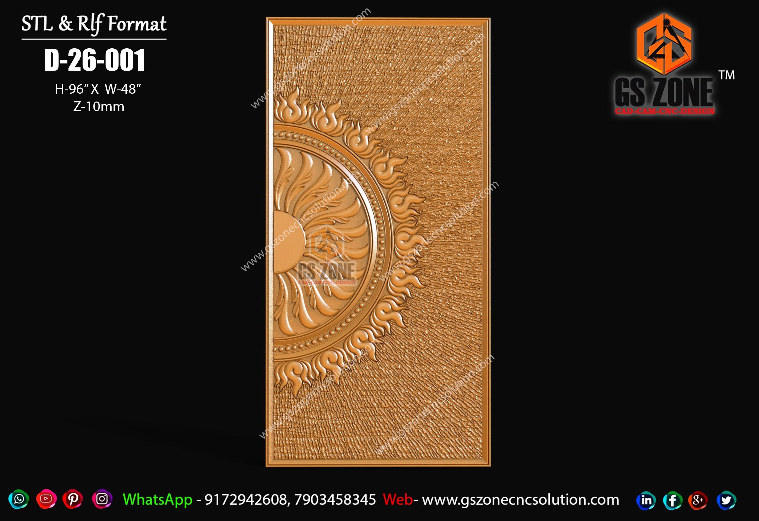 D-26-001 | Premium Sun-Texture 3D CNC Door Panel