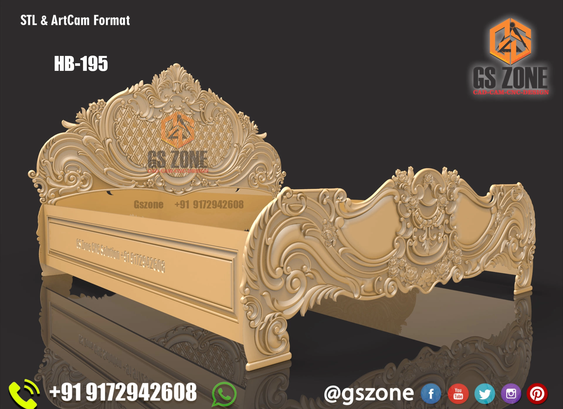 3D Bed Design HB-0195