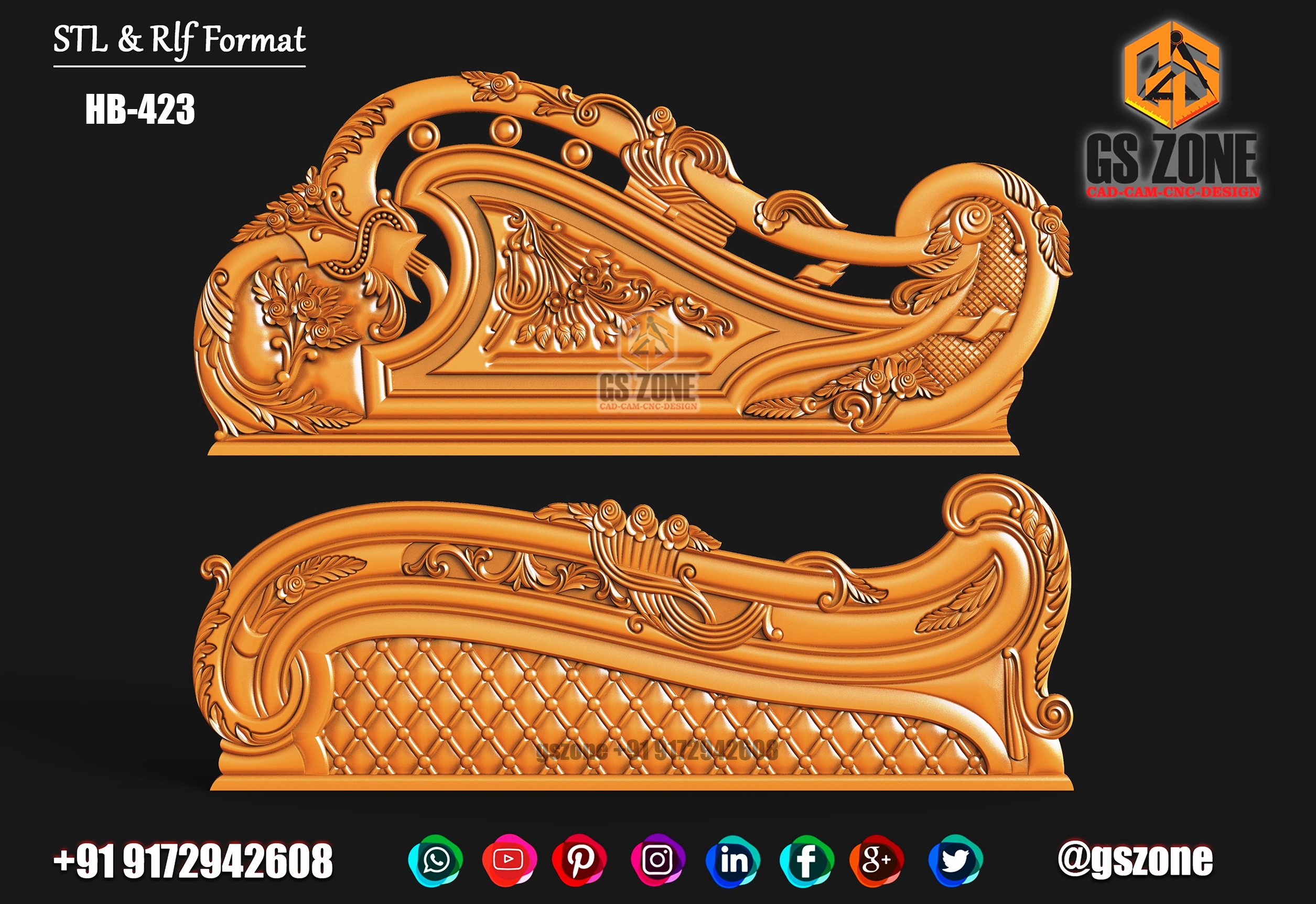 3D HB Bed With Legs Design HB-0423