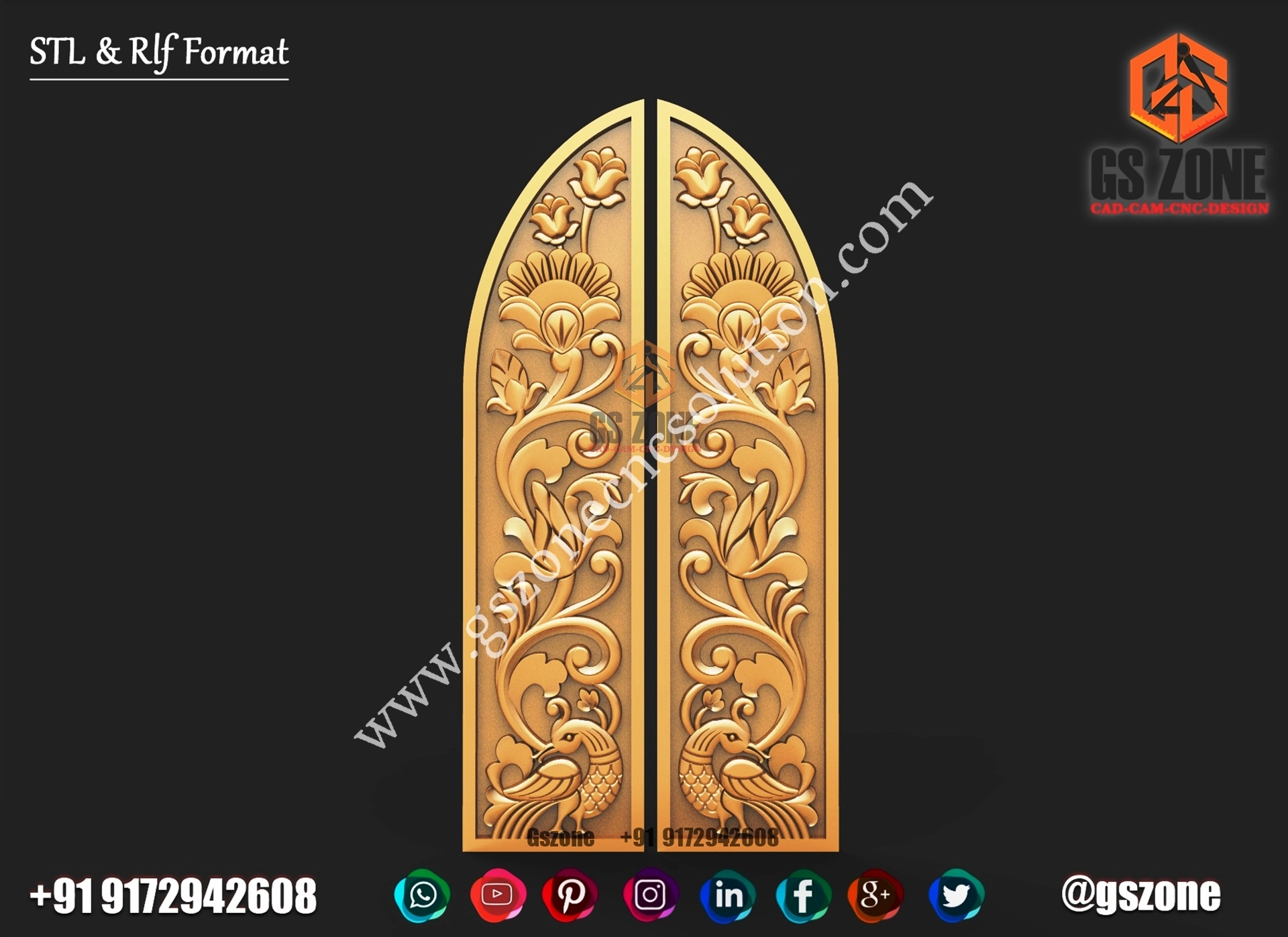 3D Double Door Design D-21-198