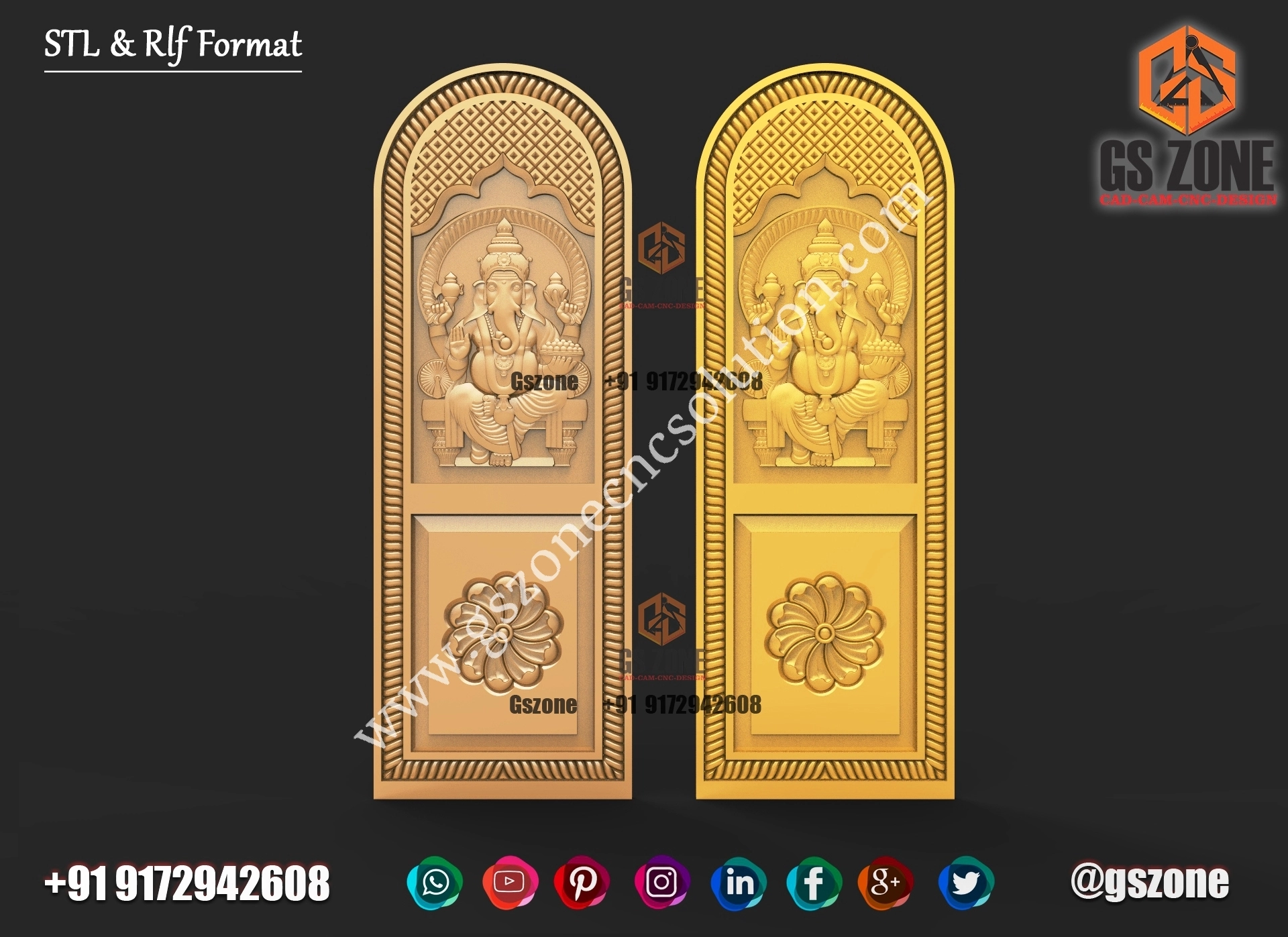 3D Single Door Design D-21-55