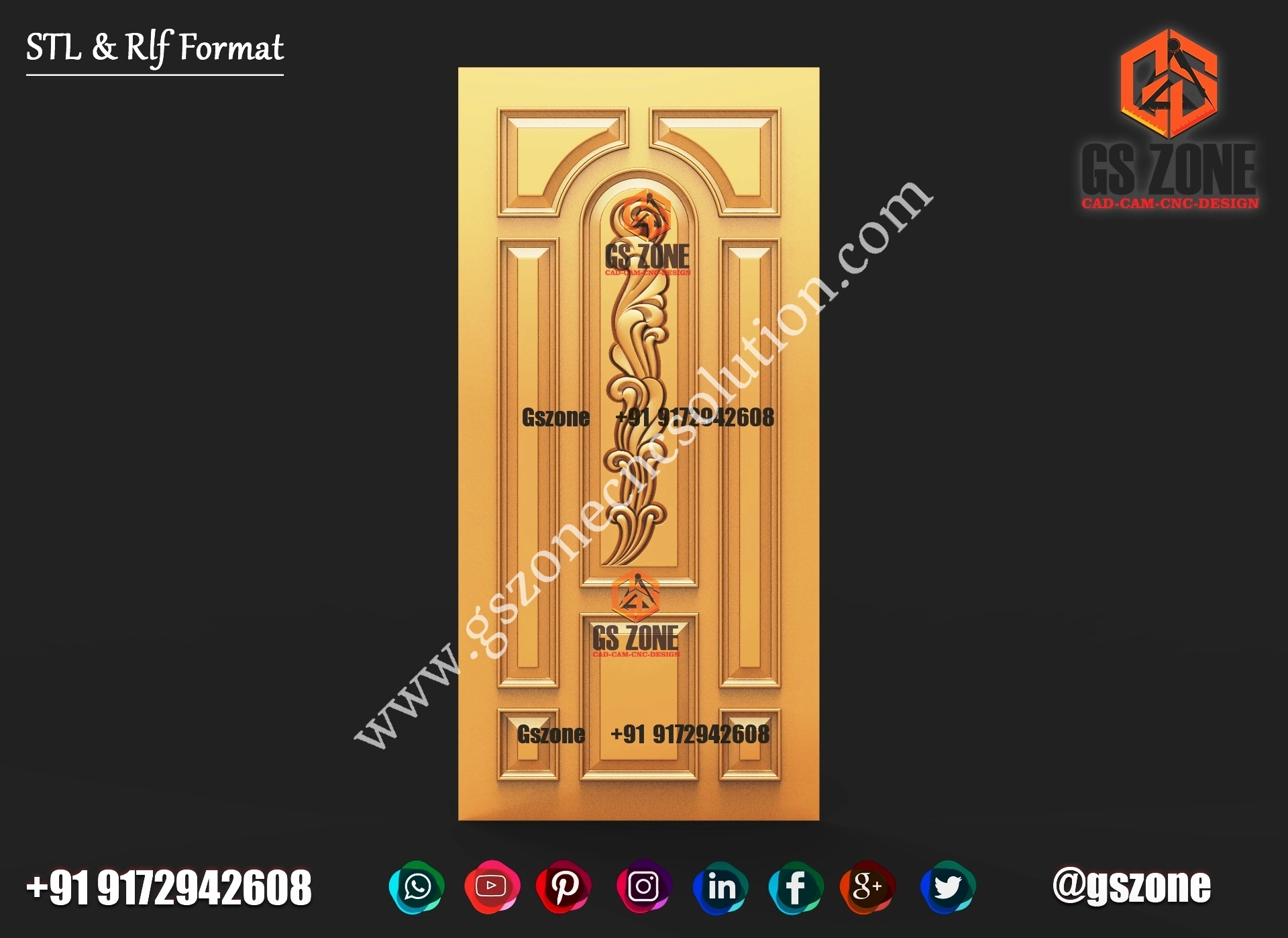 3D Single Door Design D-21-57