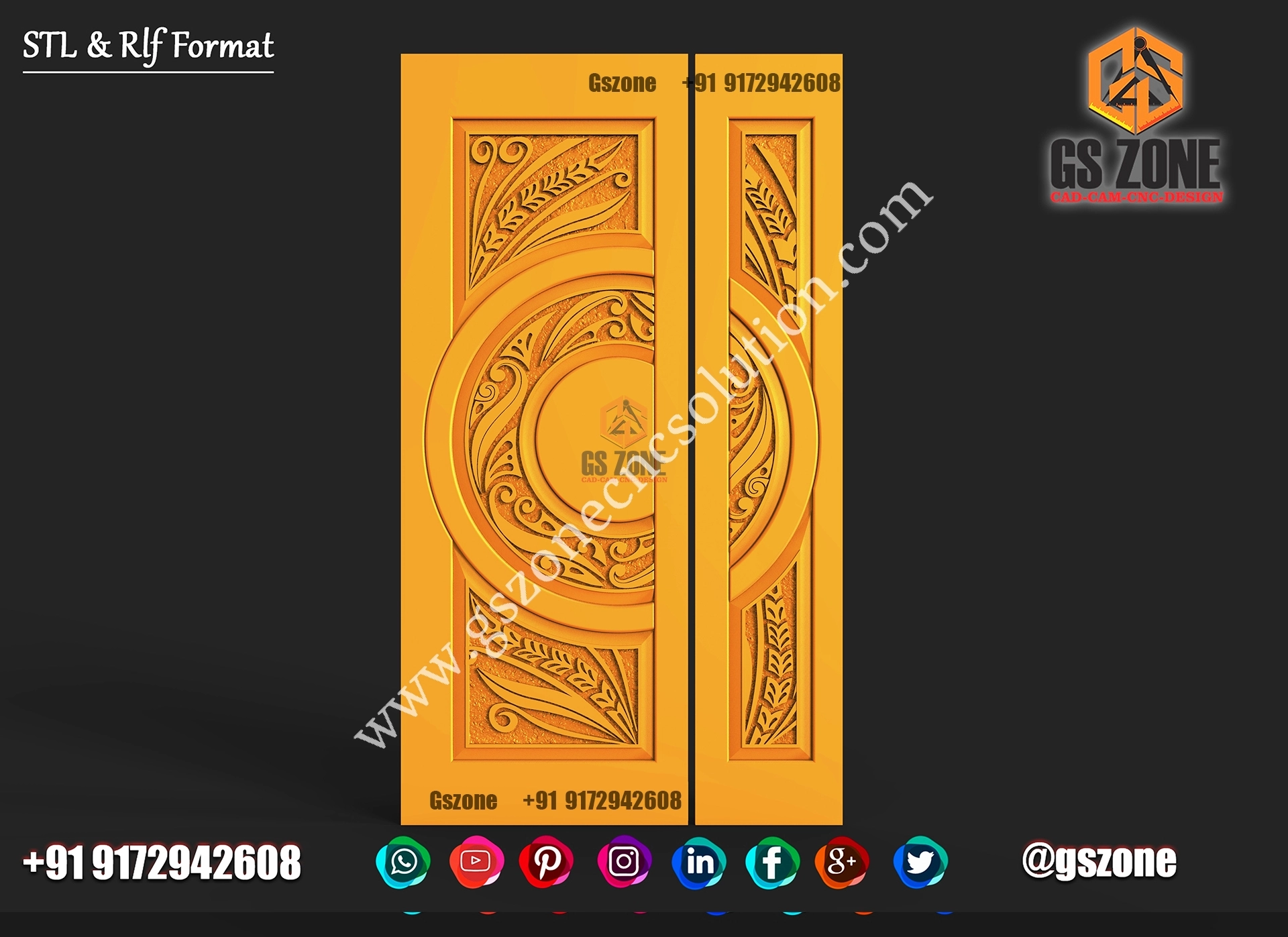 3D Double Door Design D-21-63