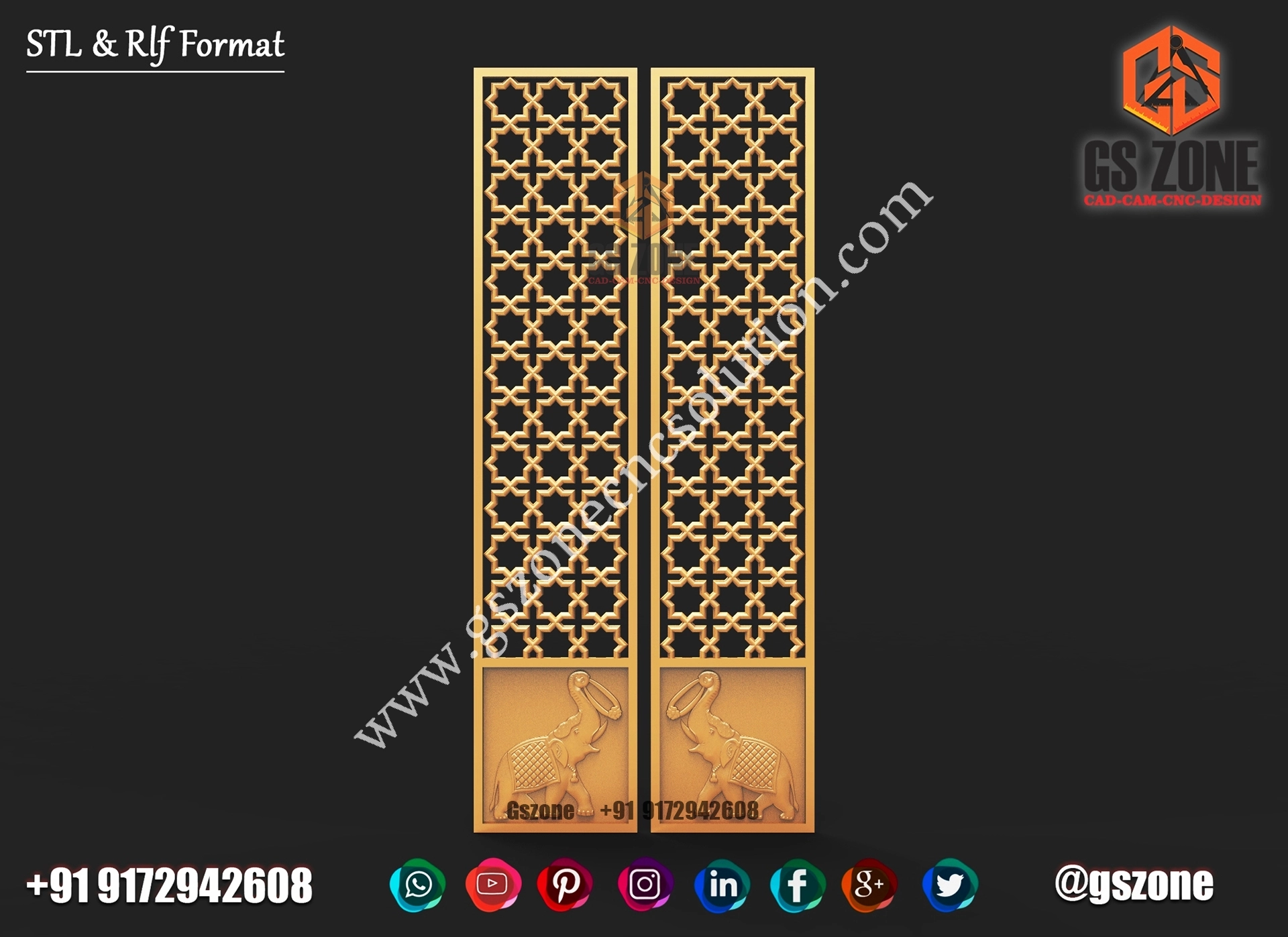 3D Double Door Design D-21-144