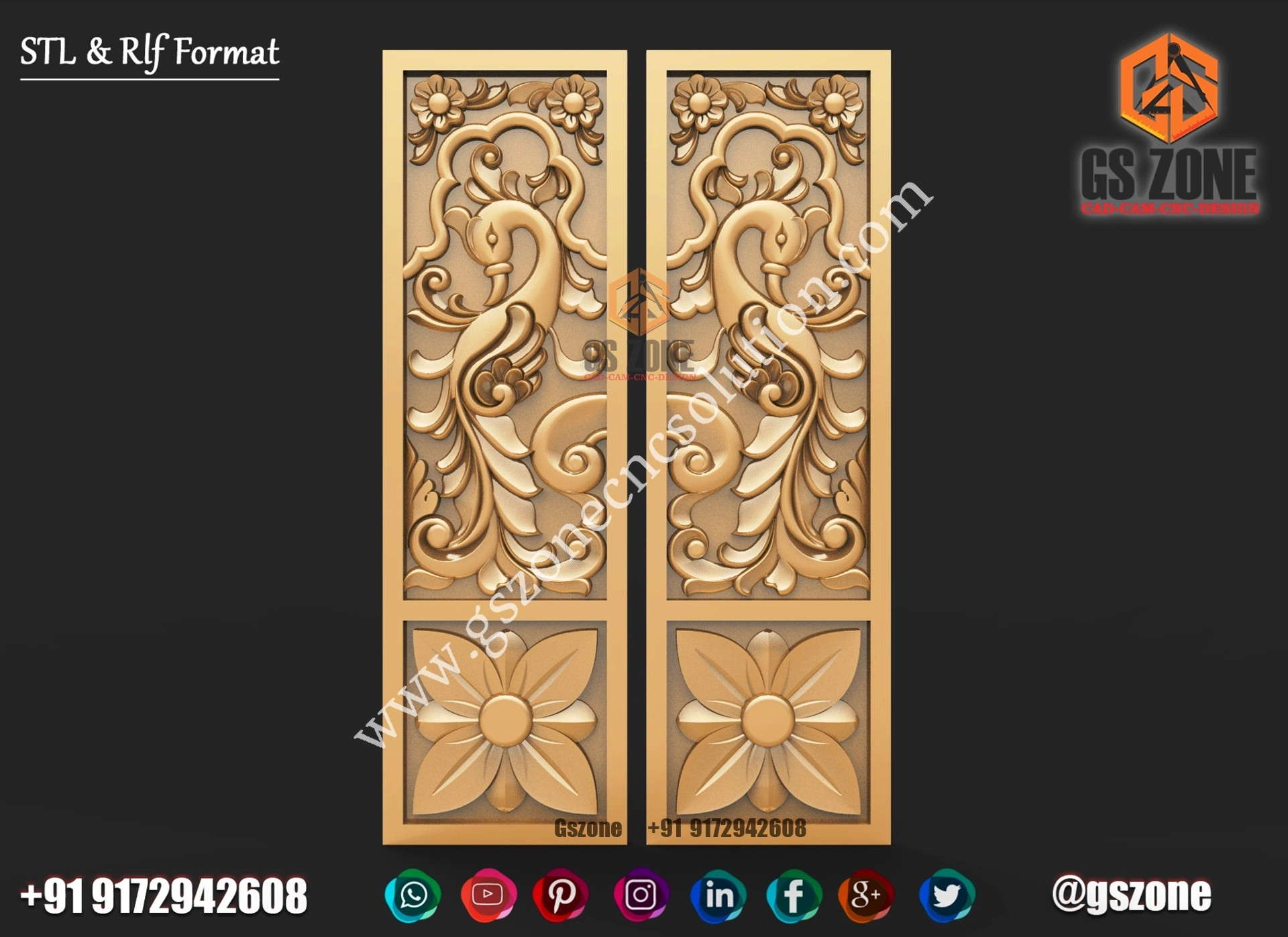 3D Double Door Design D-21-176