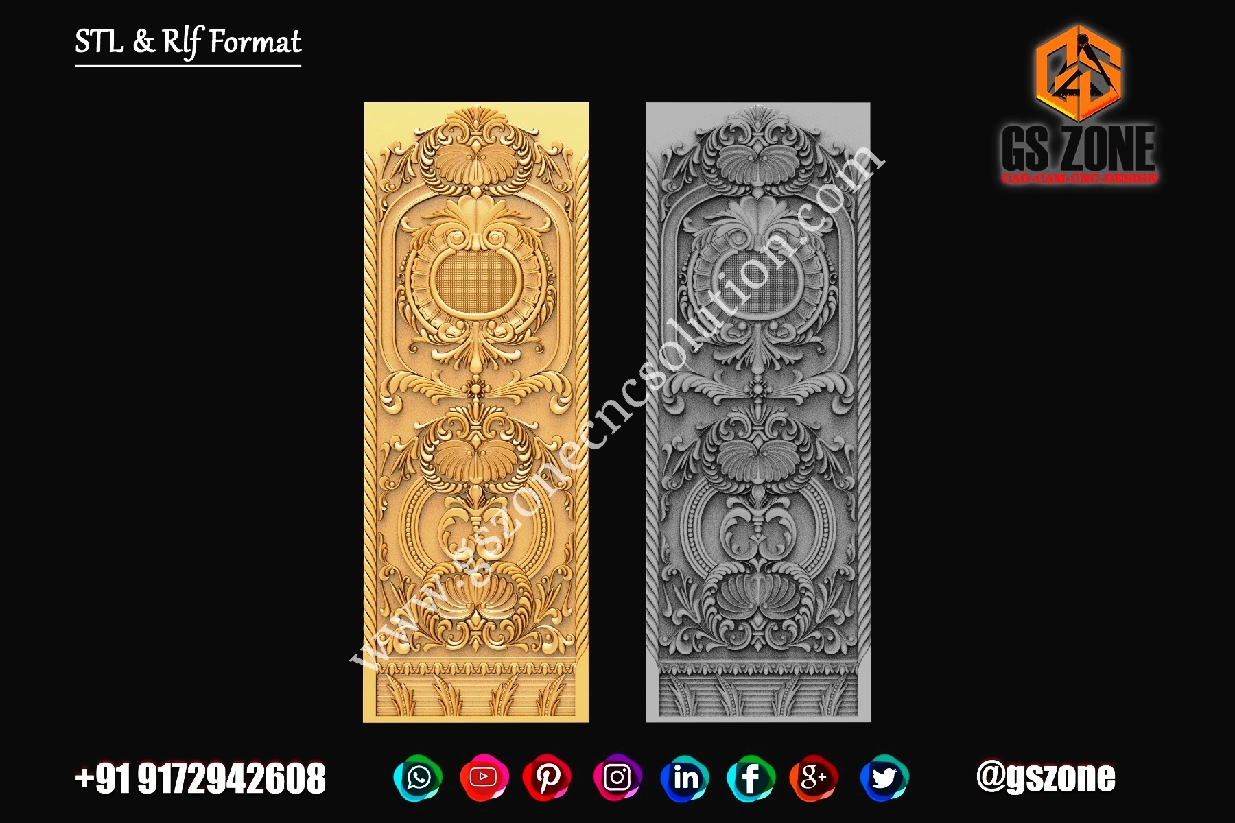 3D Single Door Design D-21-193