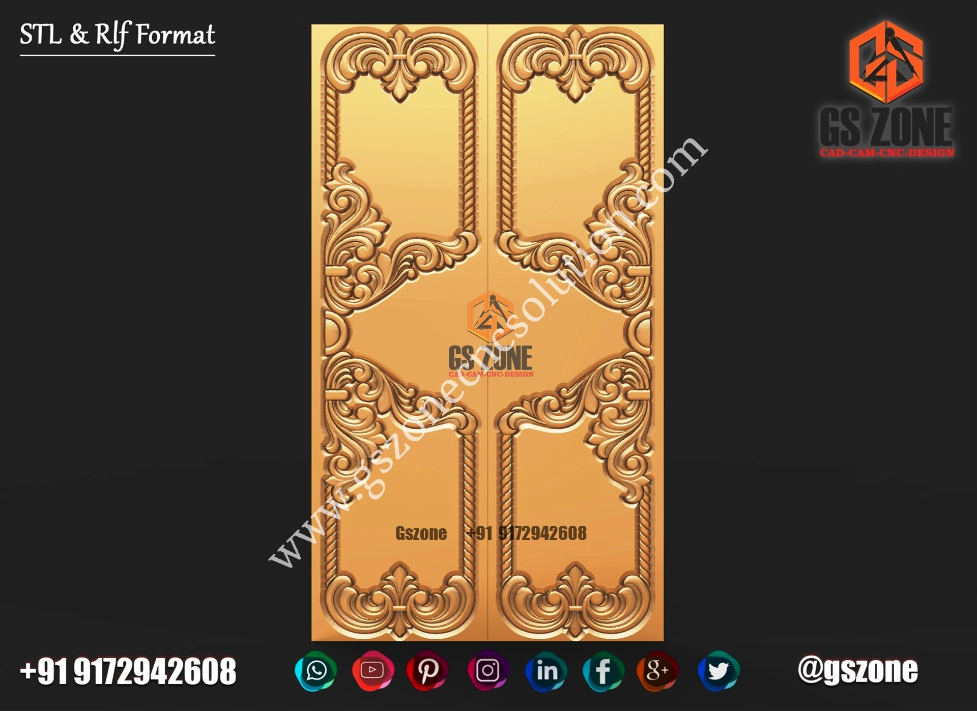 3D Double Door Design D-22-010