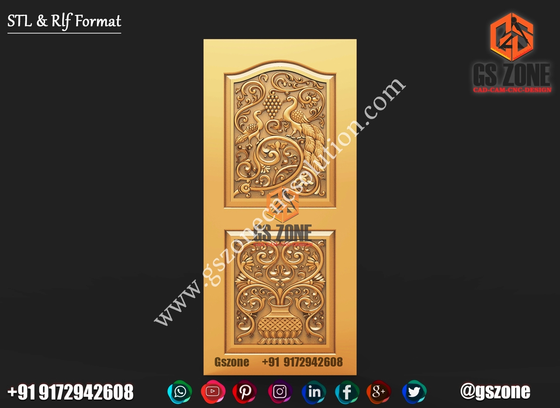 3D Single Door Design D-22-089