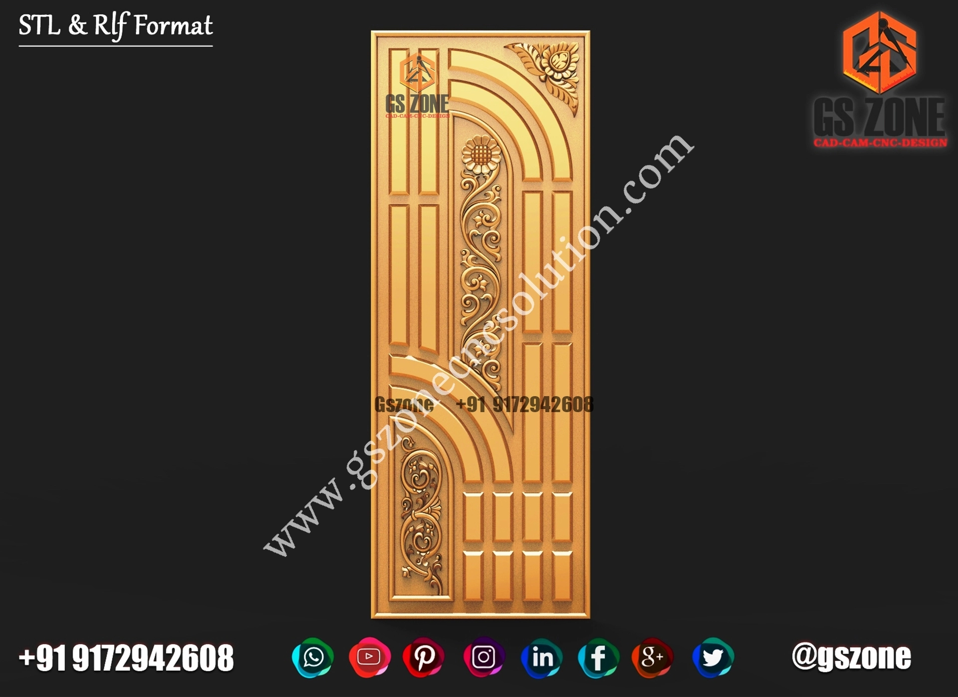 3D Single Door Design D-22-090