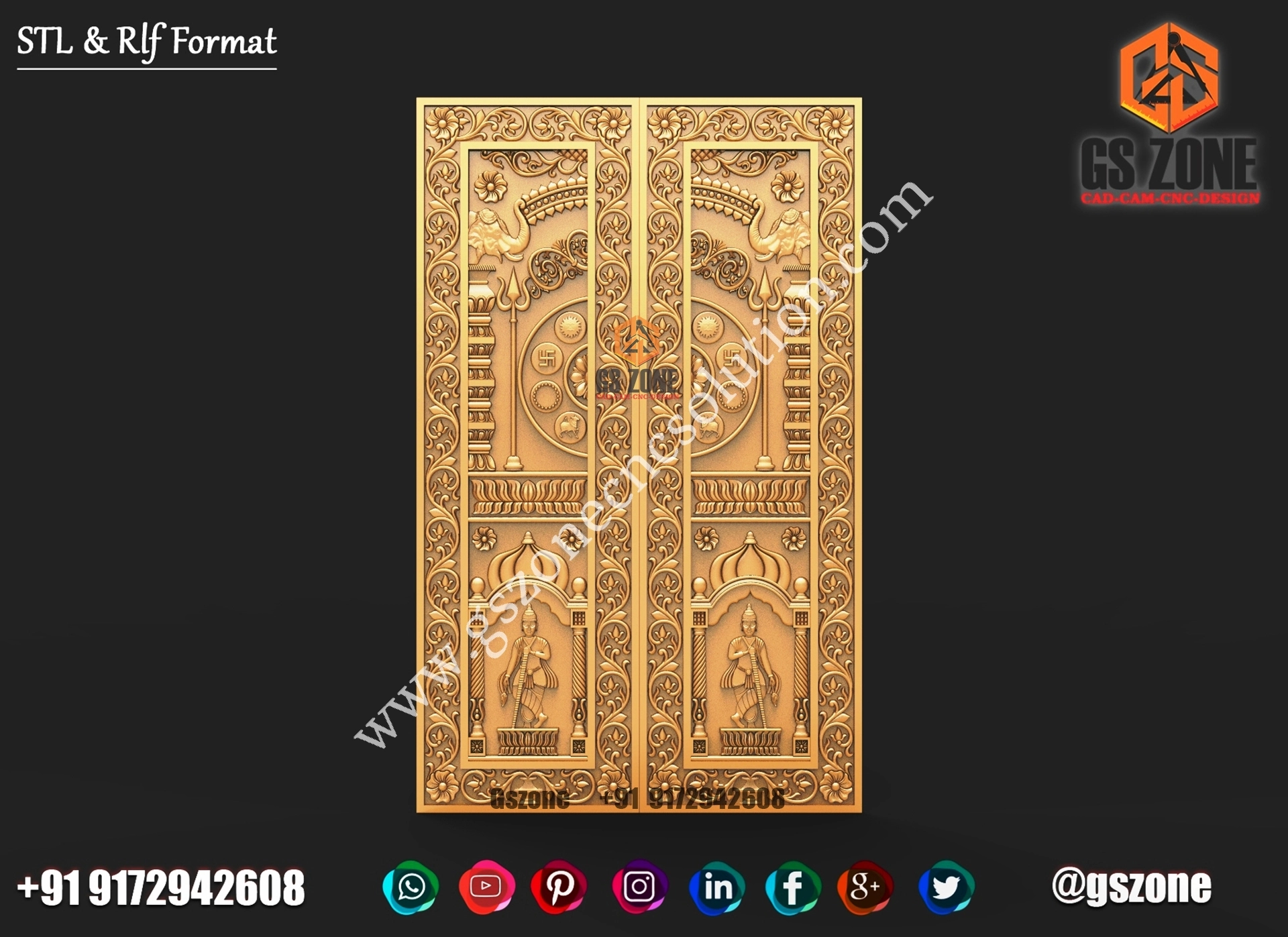 3D Double Door Design D-22-100