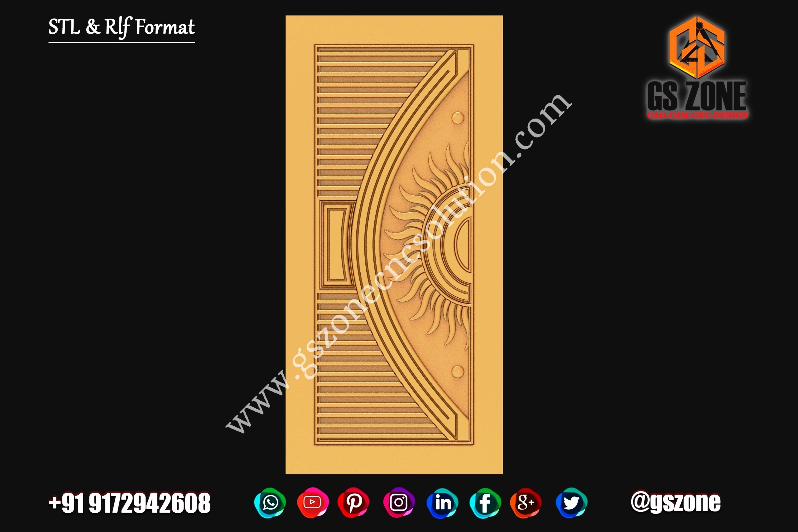 3D Single Door Design D-22-139