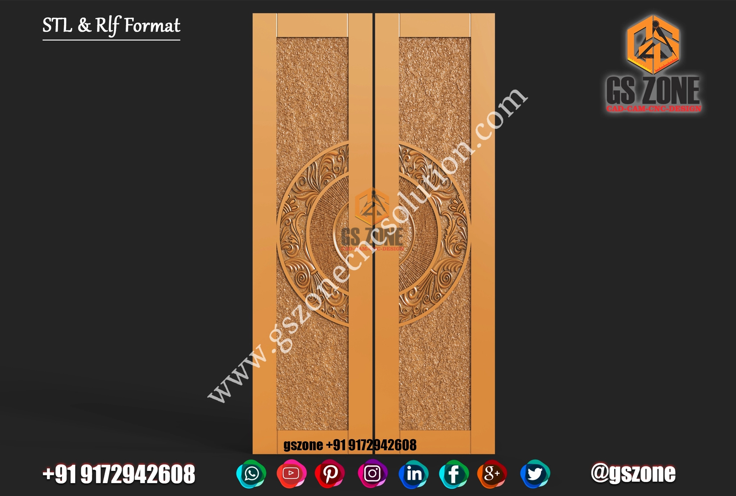 3D Double Door Design D-22-146