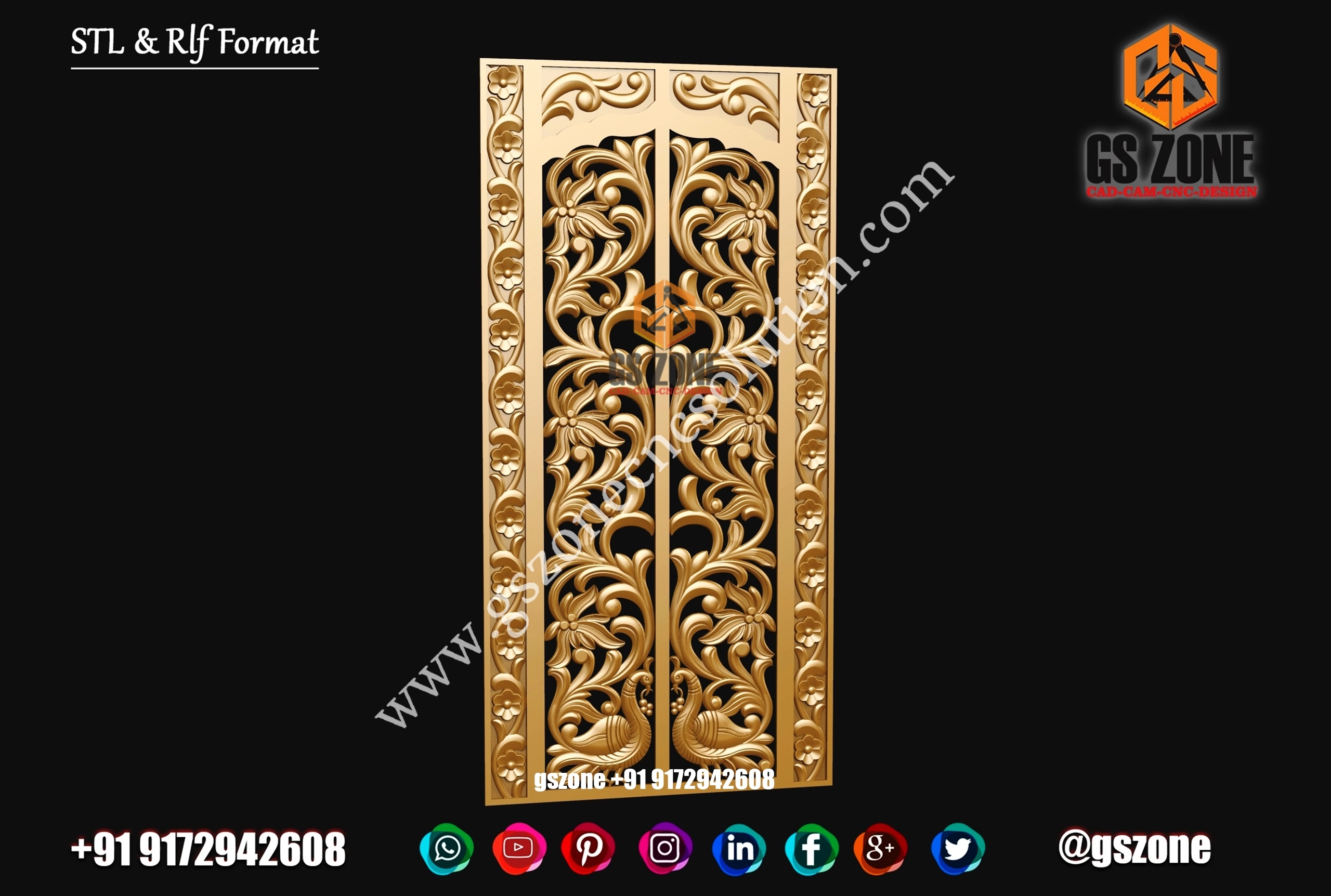 3D Single Door Design D-22-154