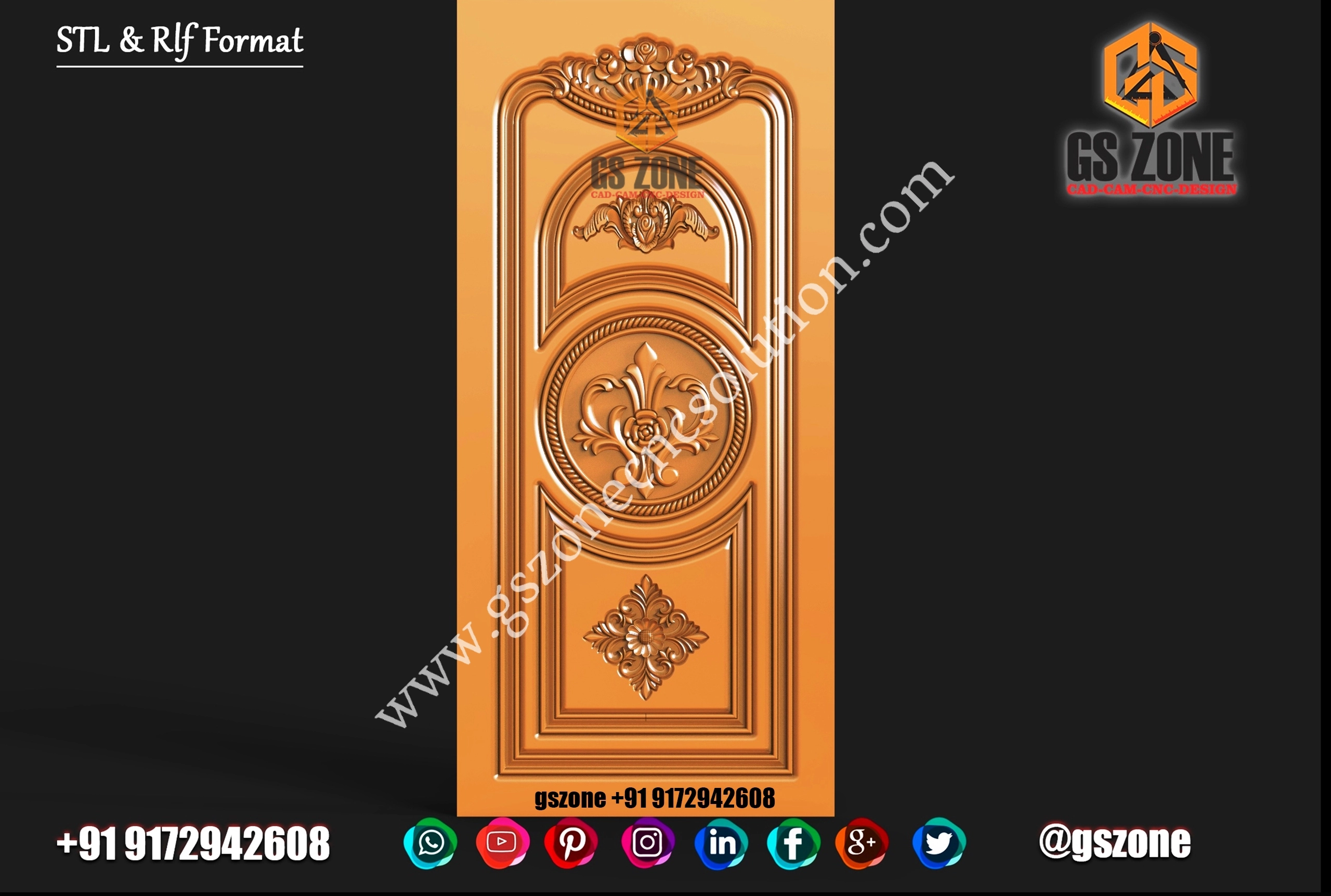 3D Single Door Design D-22-157