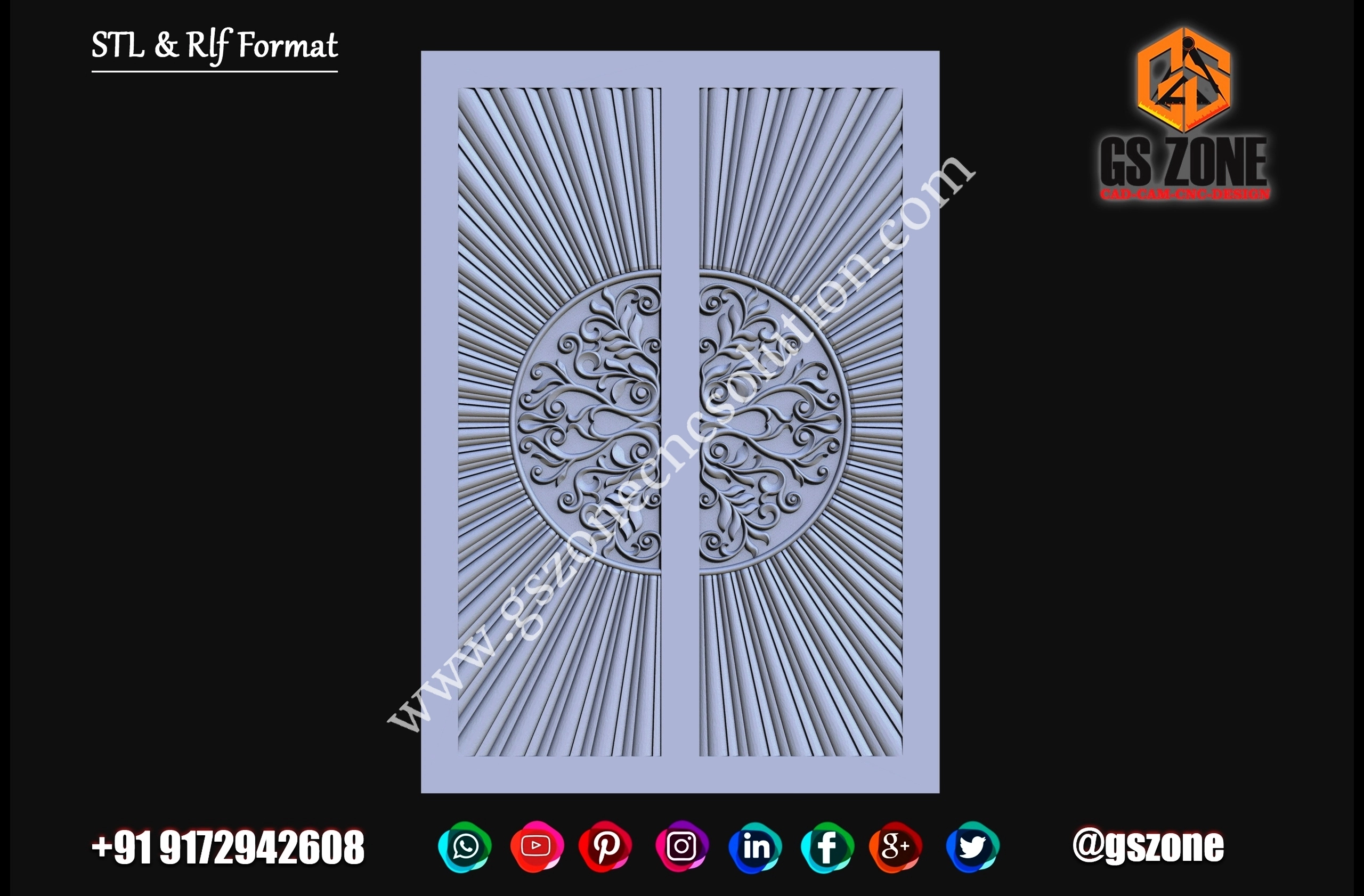 3D Double Door Design D-22-160