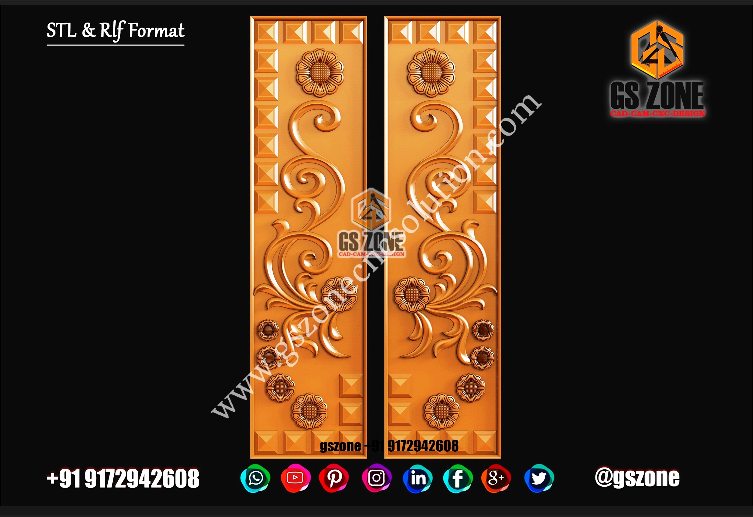 3D Double Door Design D-22-187