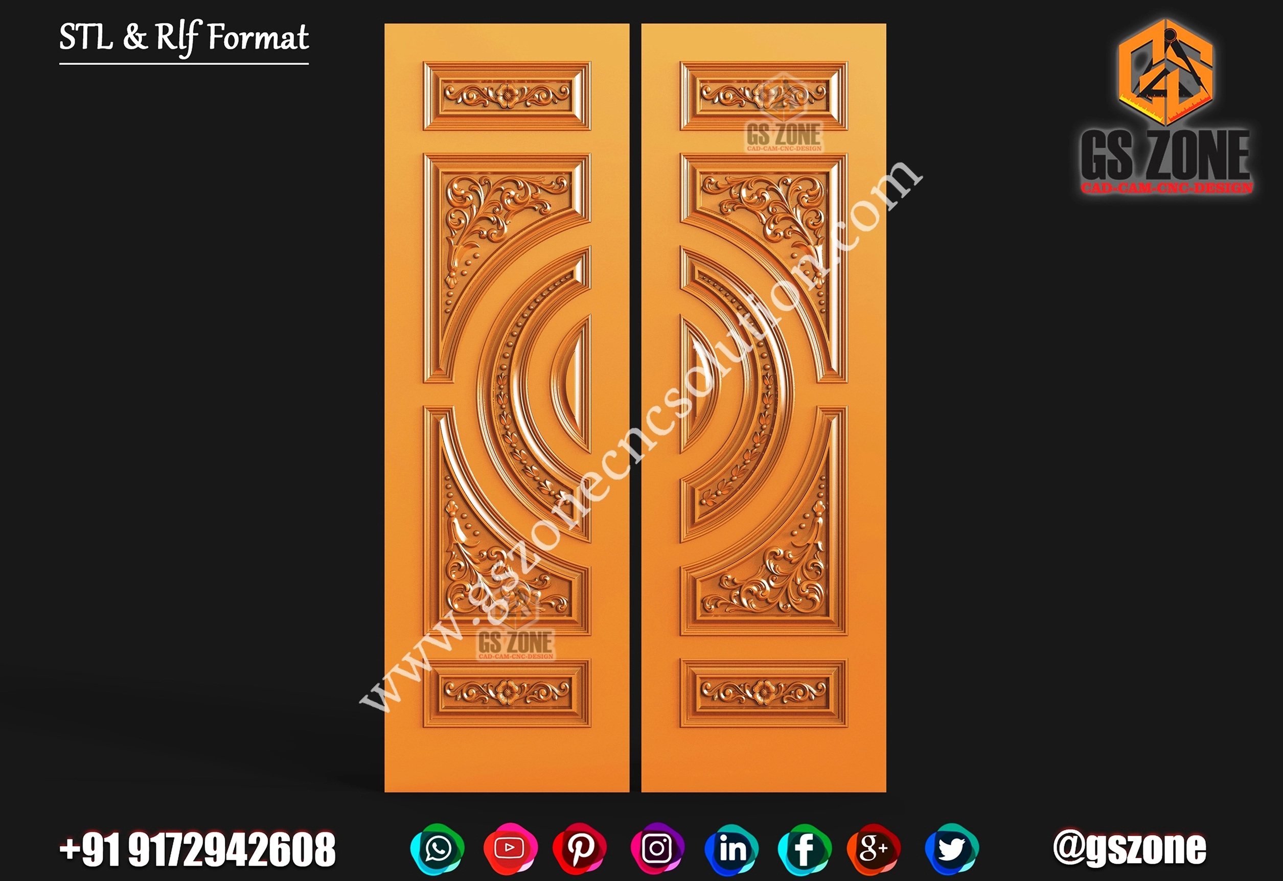 3D Double Door Design D-22-208