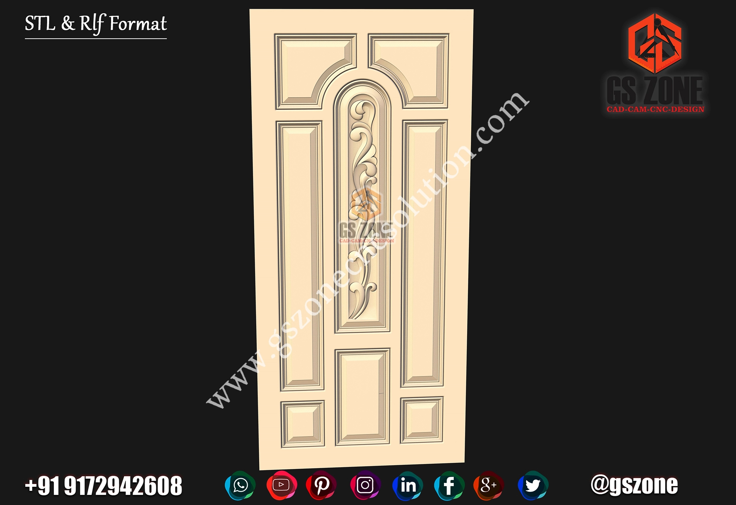 3D Single Door Design D-22-245