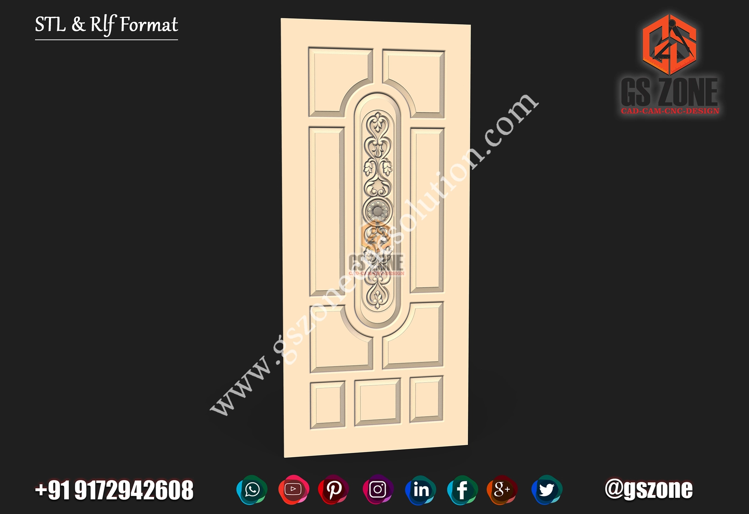 3D Single Door Design D-22-247