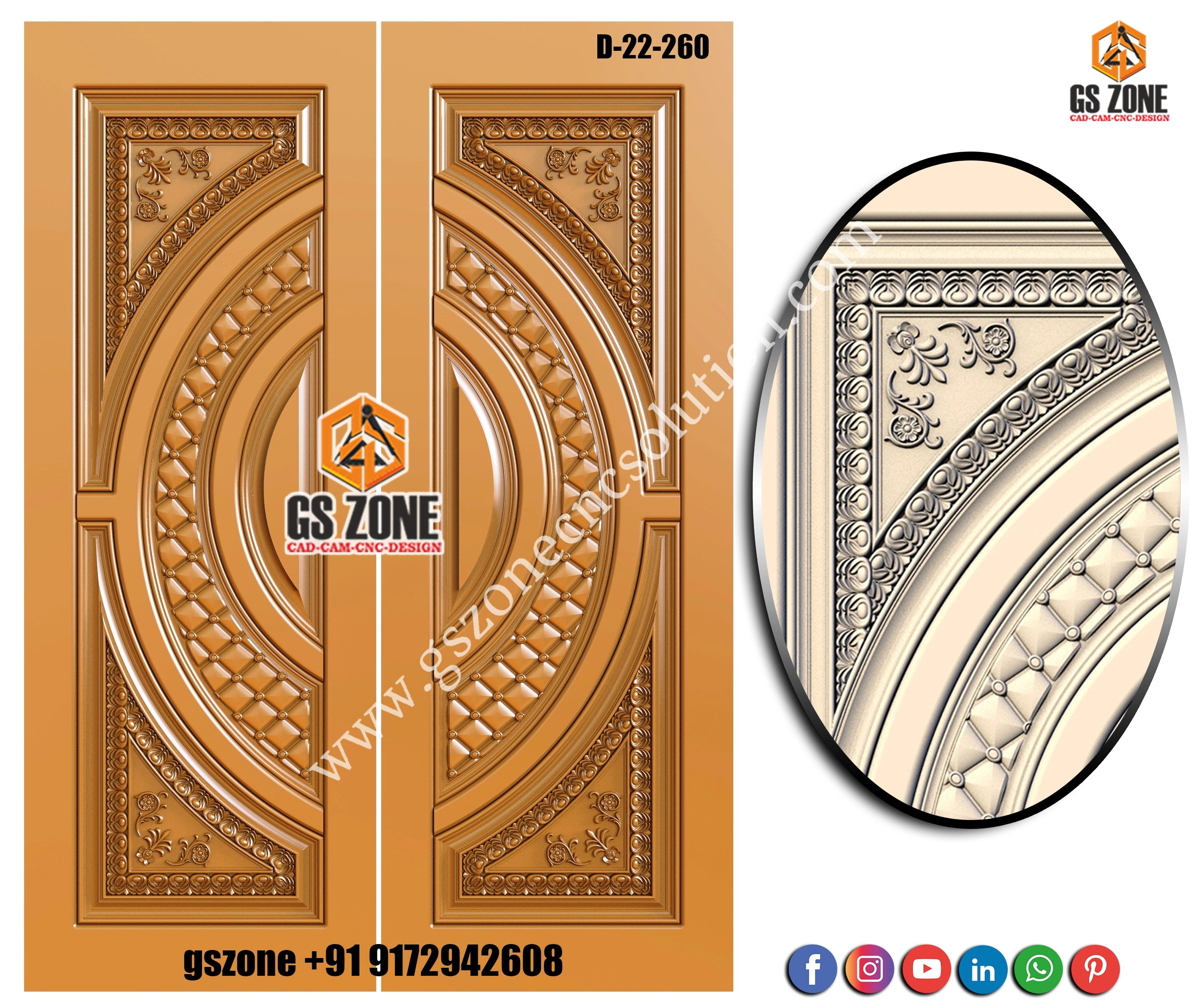 3D Double Door Design D-22-260