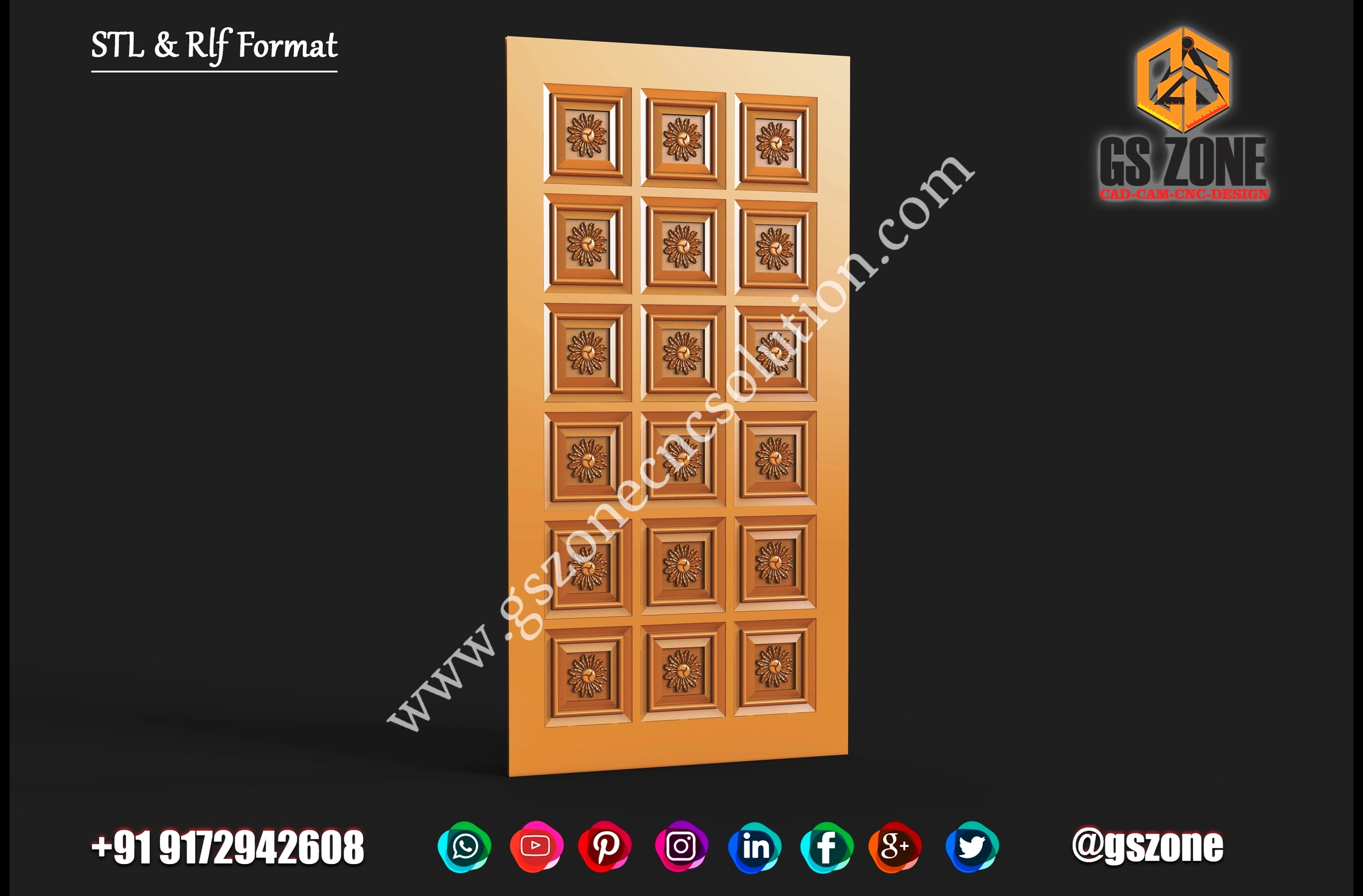 3D Single Door Design D-22-261