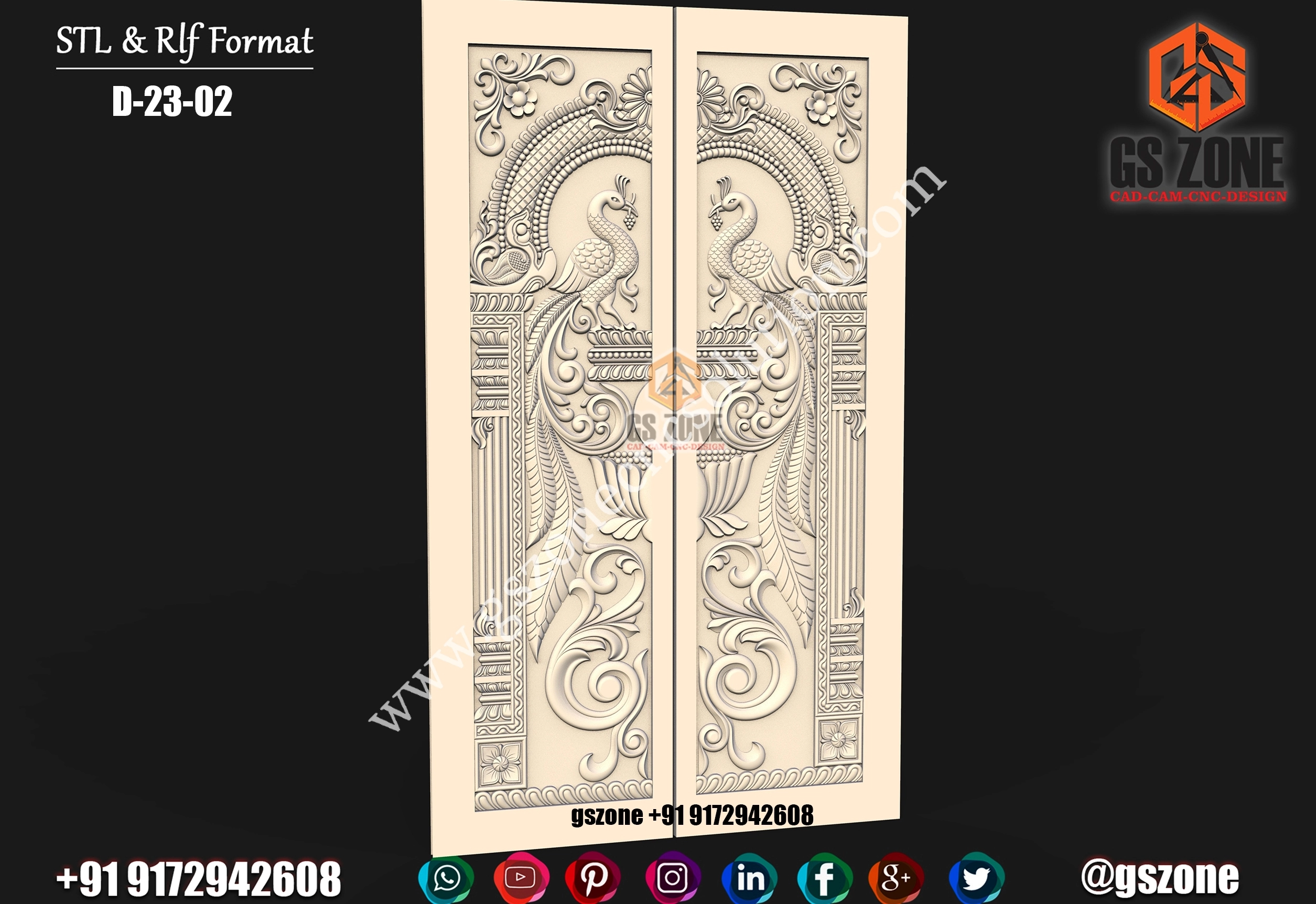 3D Double Door Design D-23-02