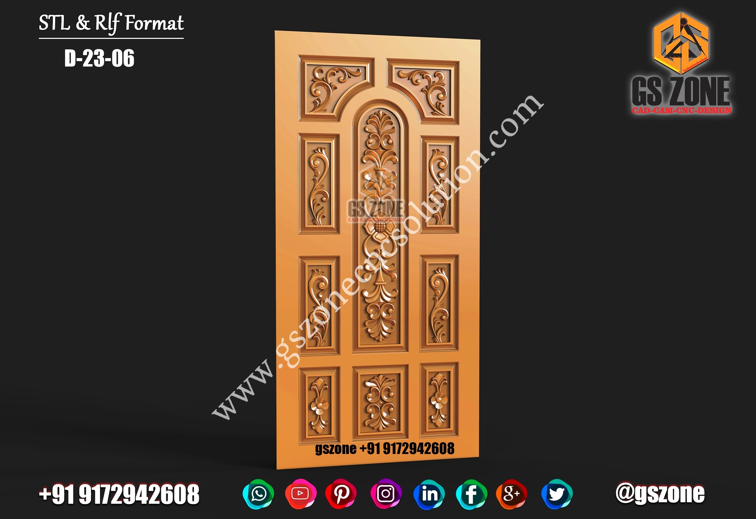 3D Single Door Design D-23-06