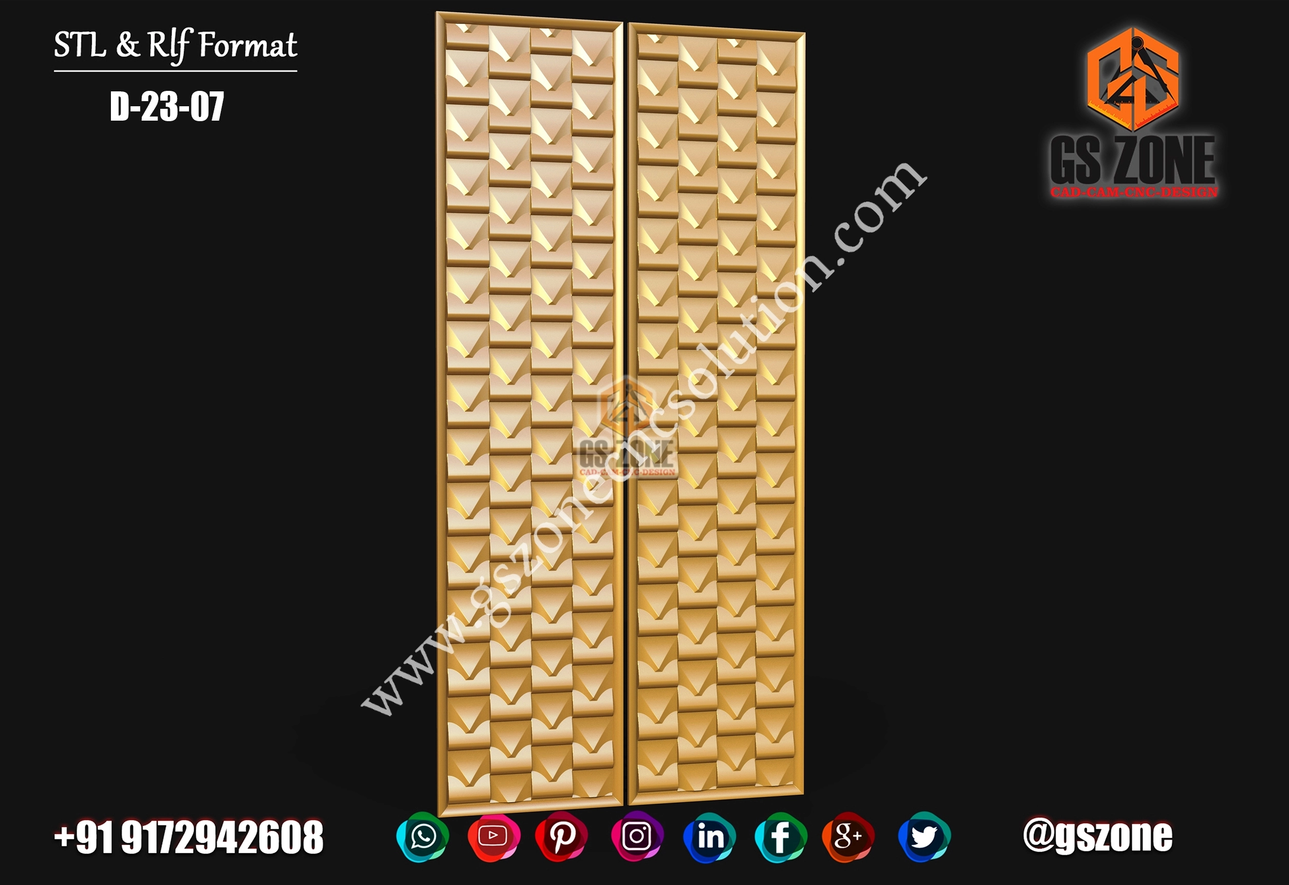 3D Double Door Design D-23-07