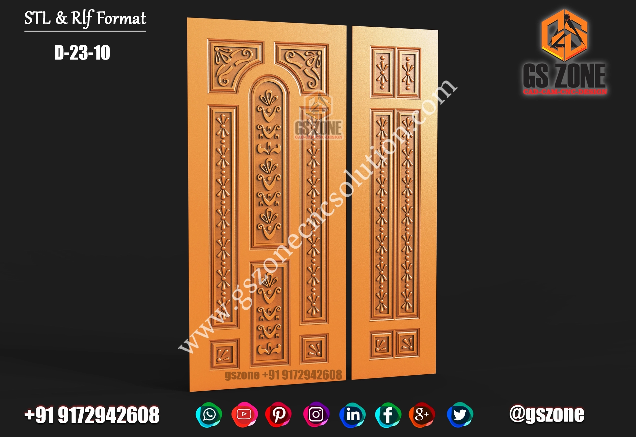 3D Double Door Design D-23-10