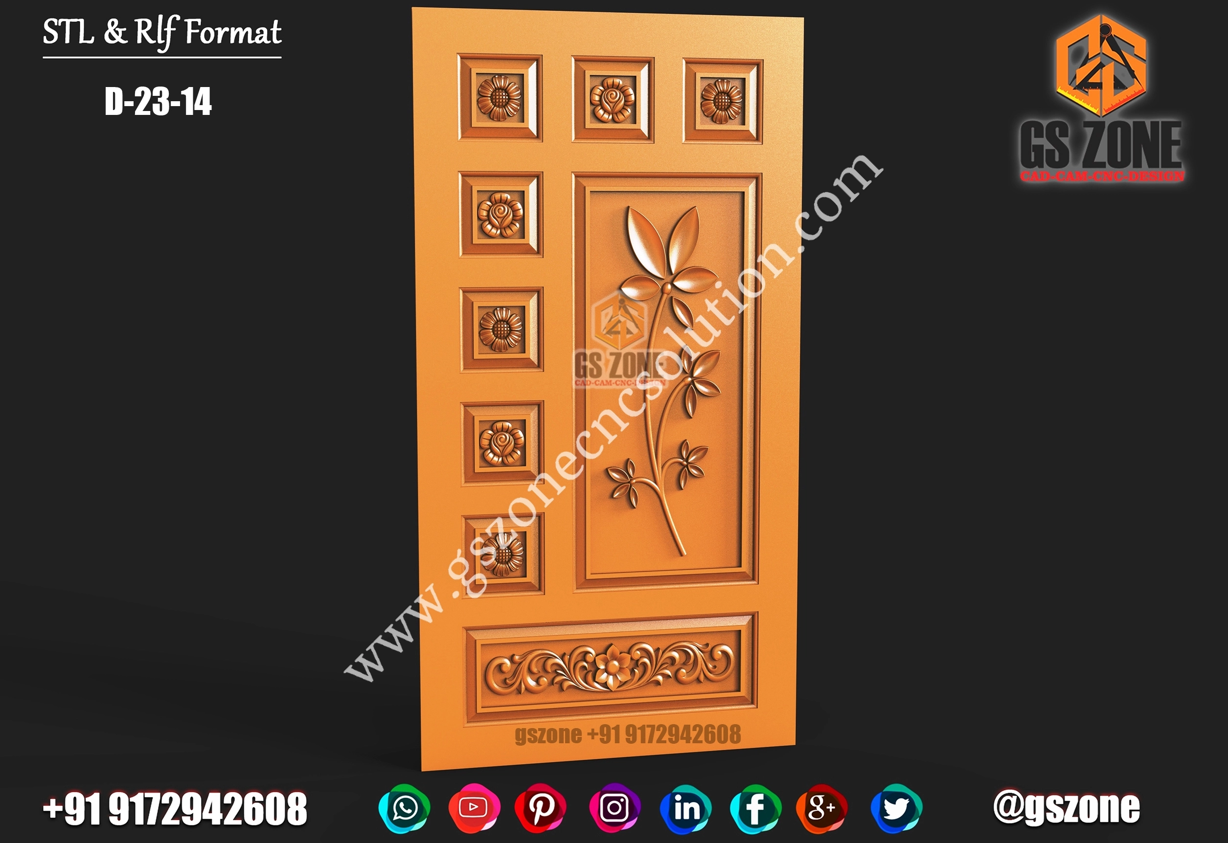 3D Single Door Design D-23-14