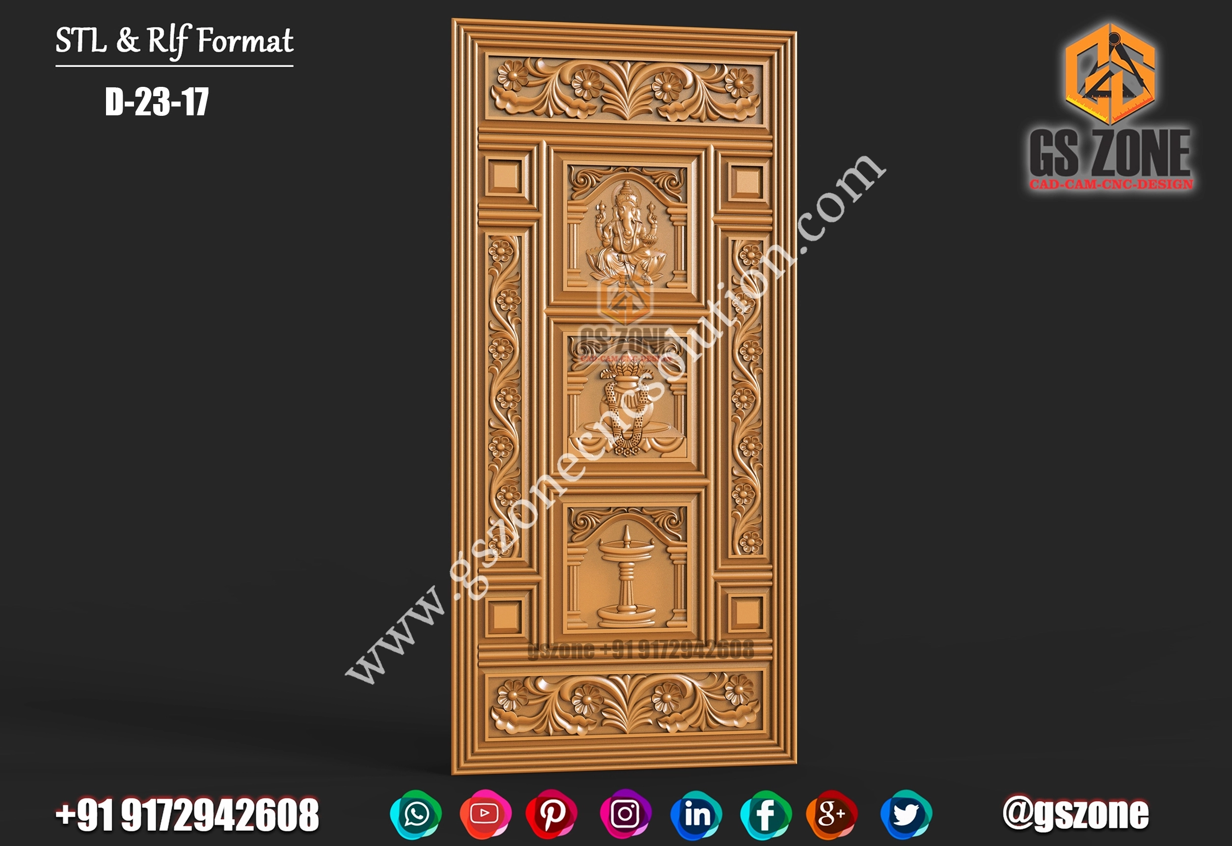 3D Single Door Design D-23-17