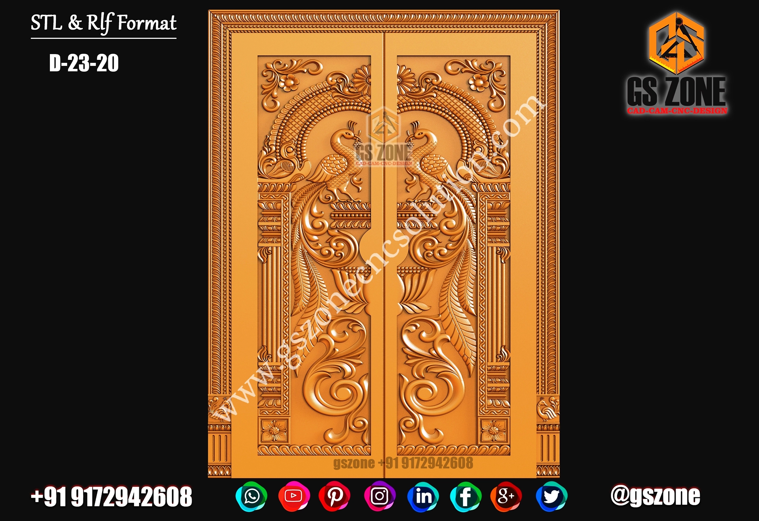 3D Double Door Design D-23-20