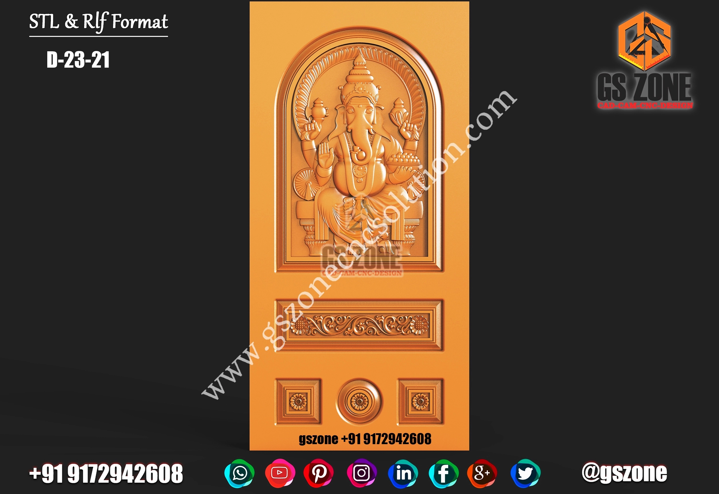 3D Single Door Design D-23-21