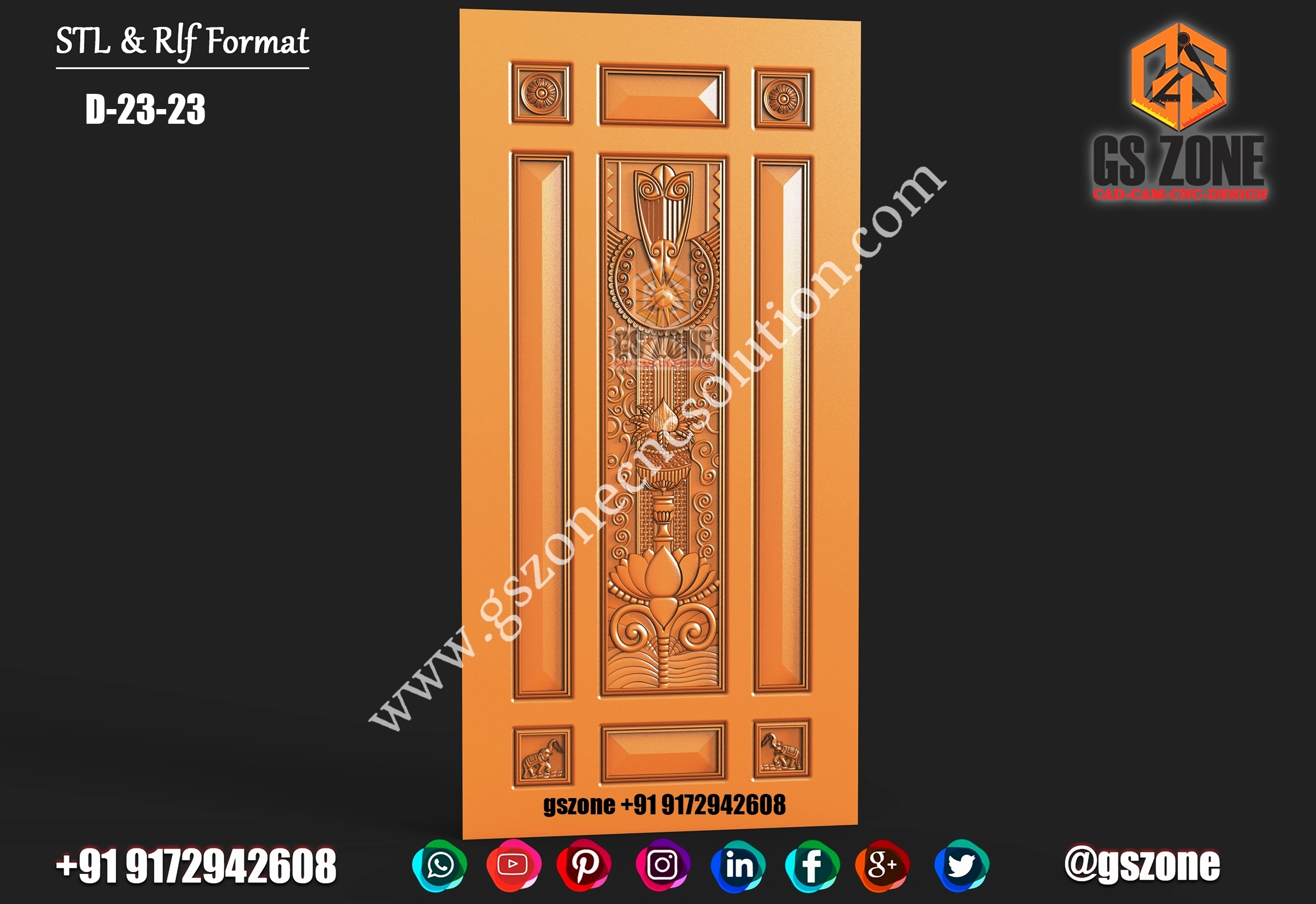 3D Single Door Design D-23-23