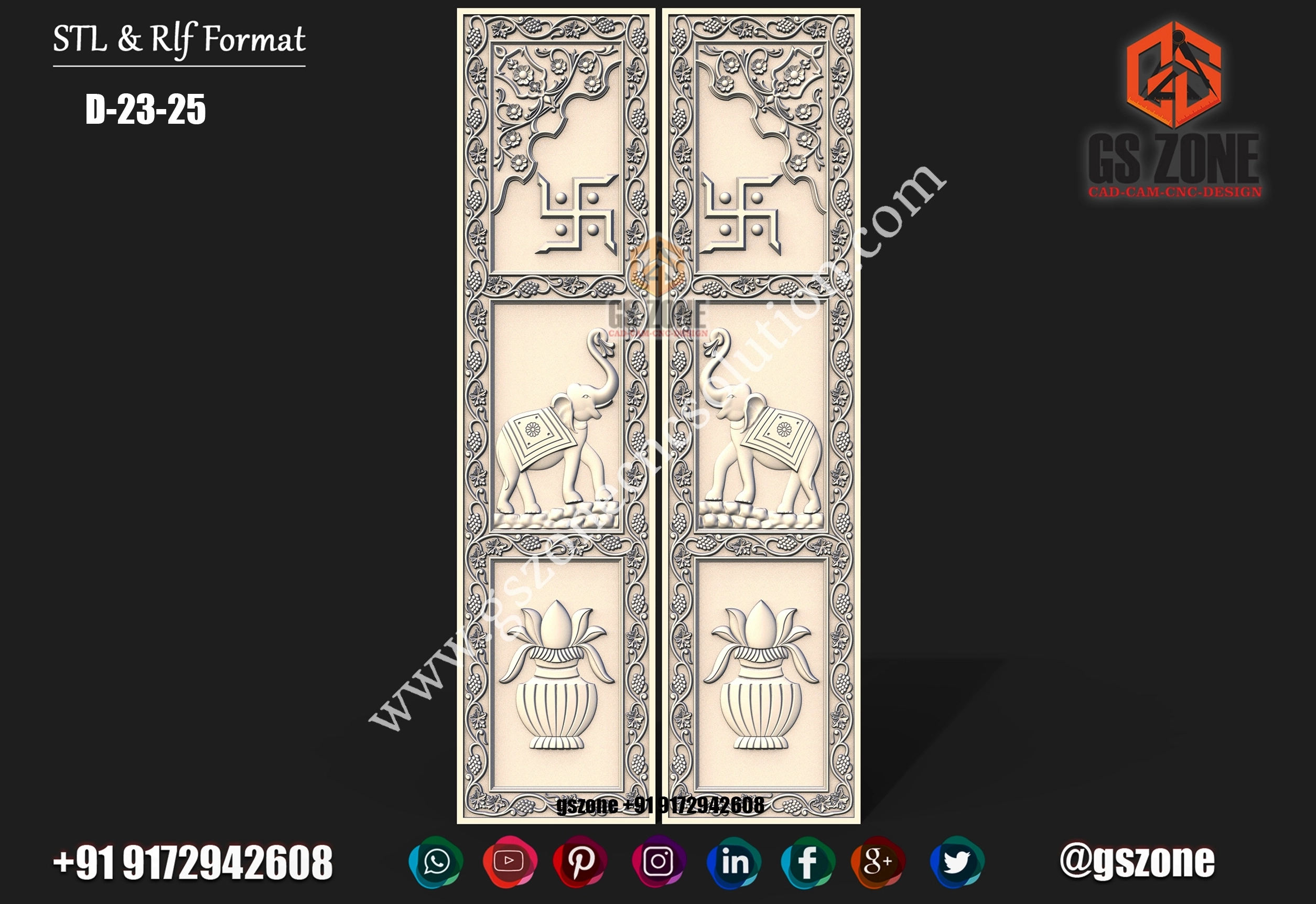 3D Double Door Design D-23-25