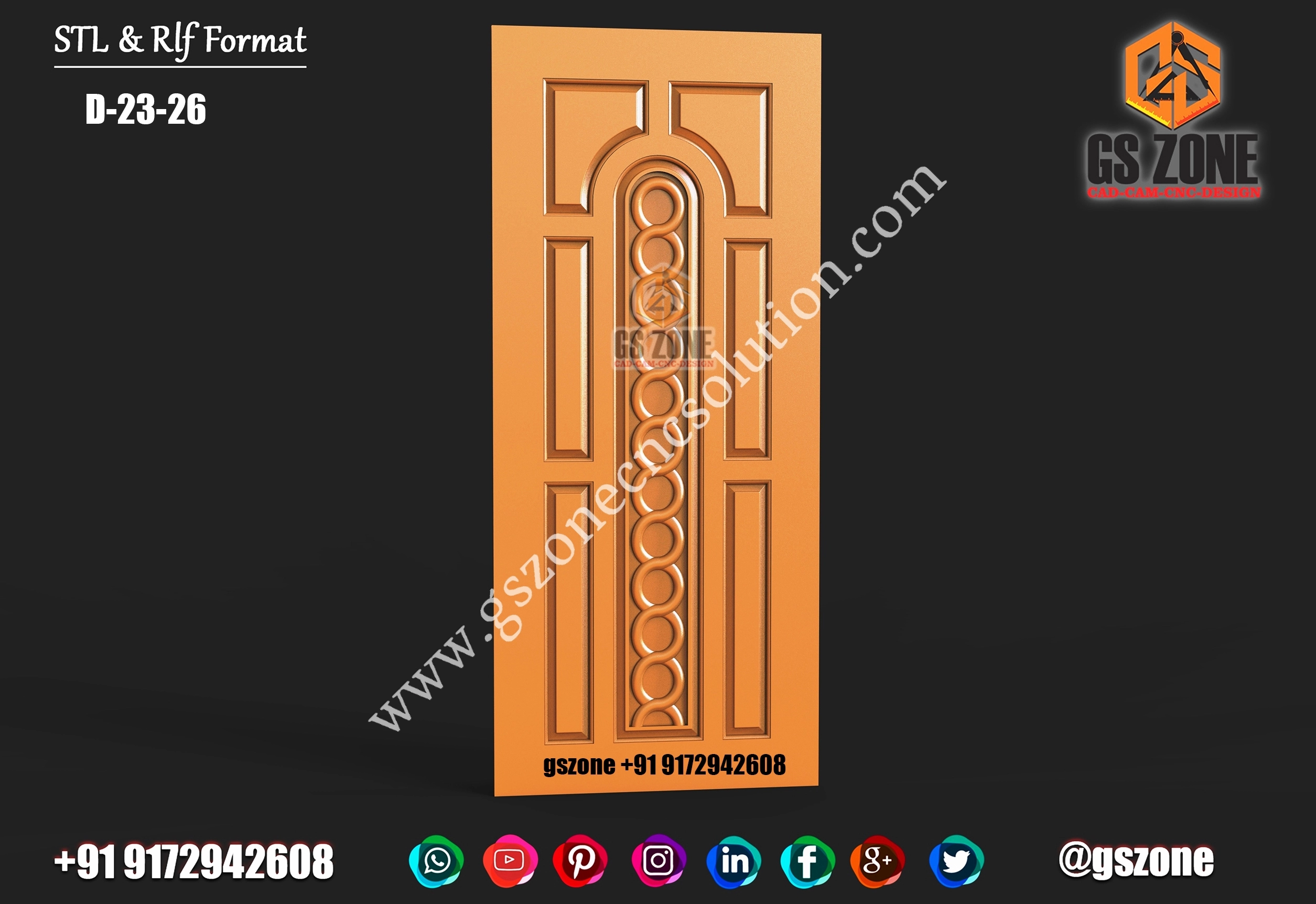 3D Single Door Design D-23-26