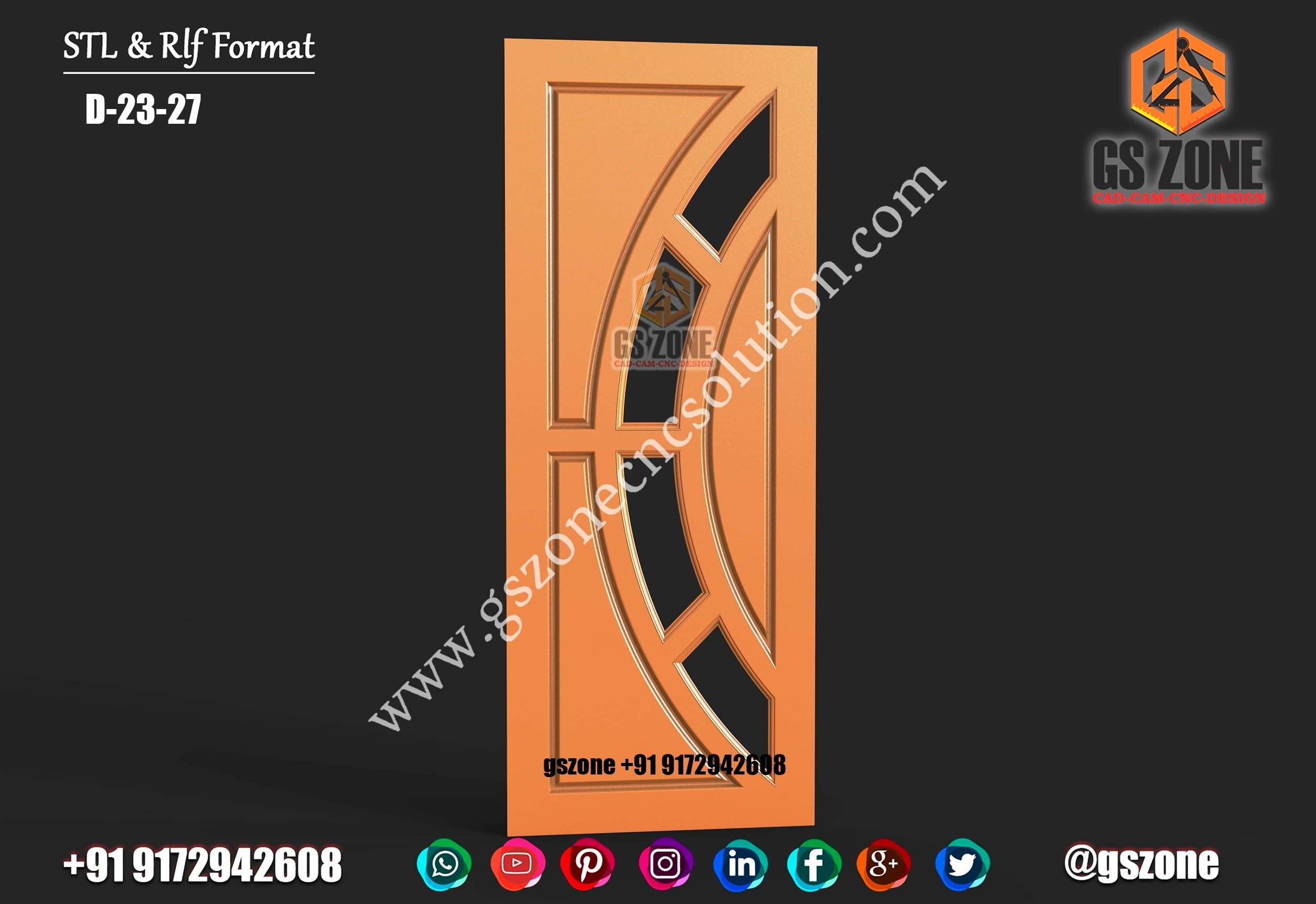 3D Single Door Design D-23-27