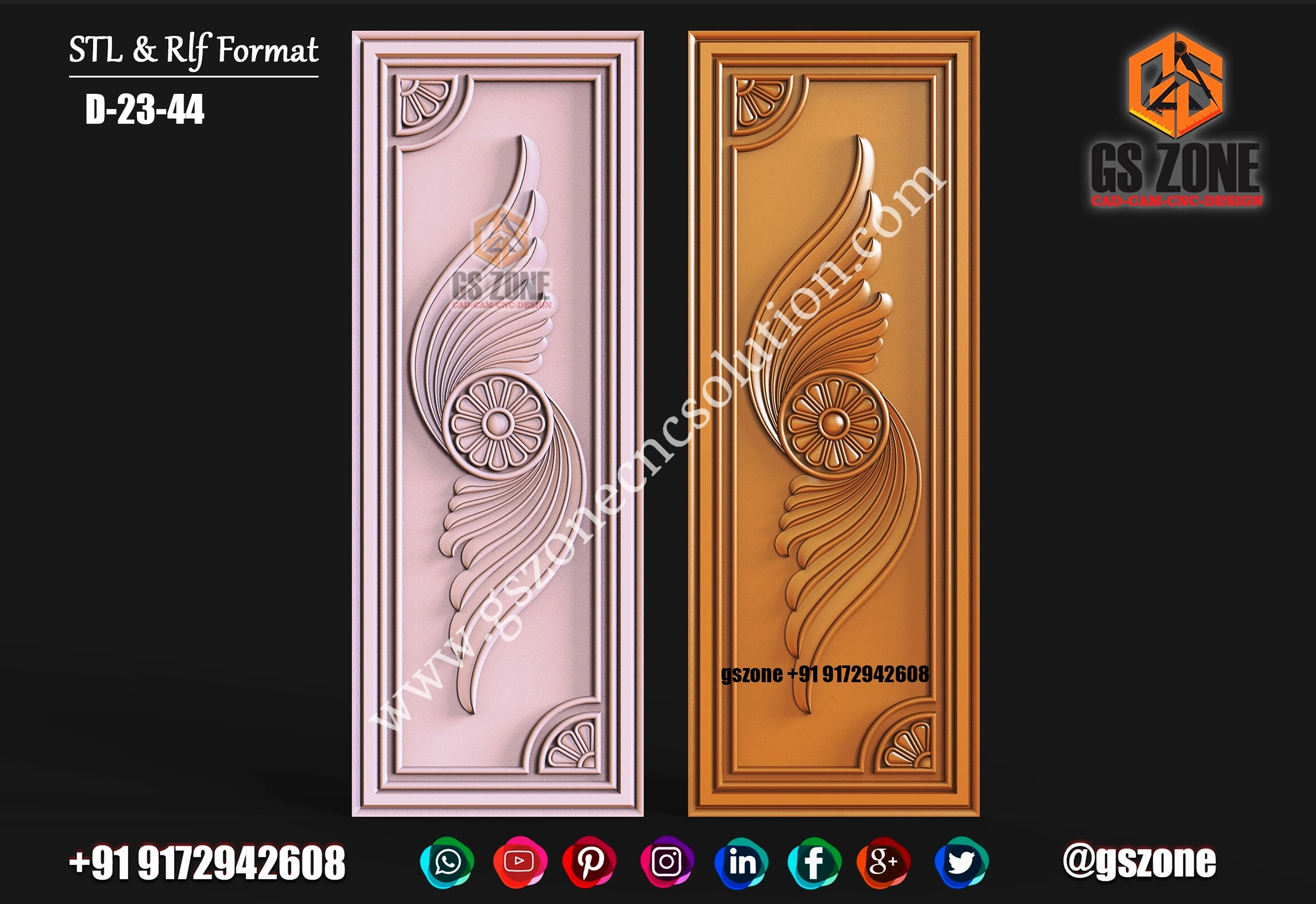 3D Single Door Design D-23-44