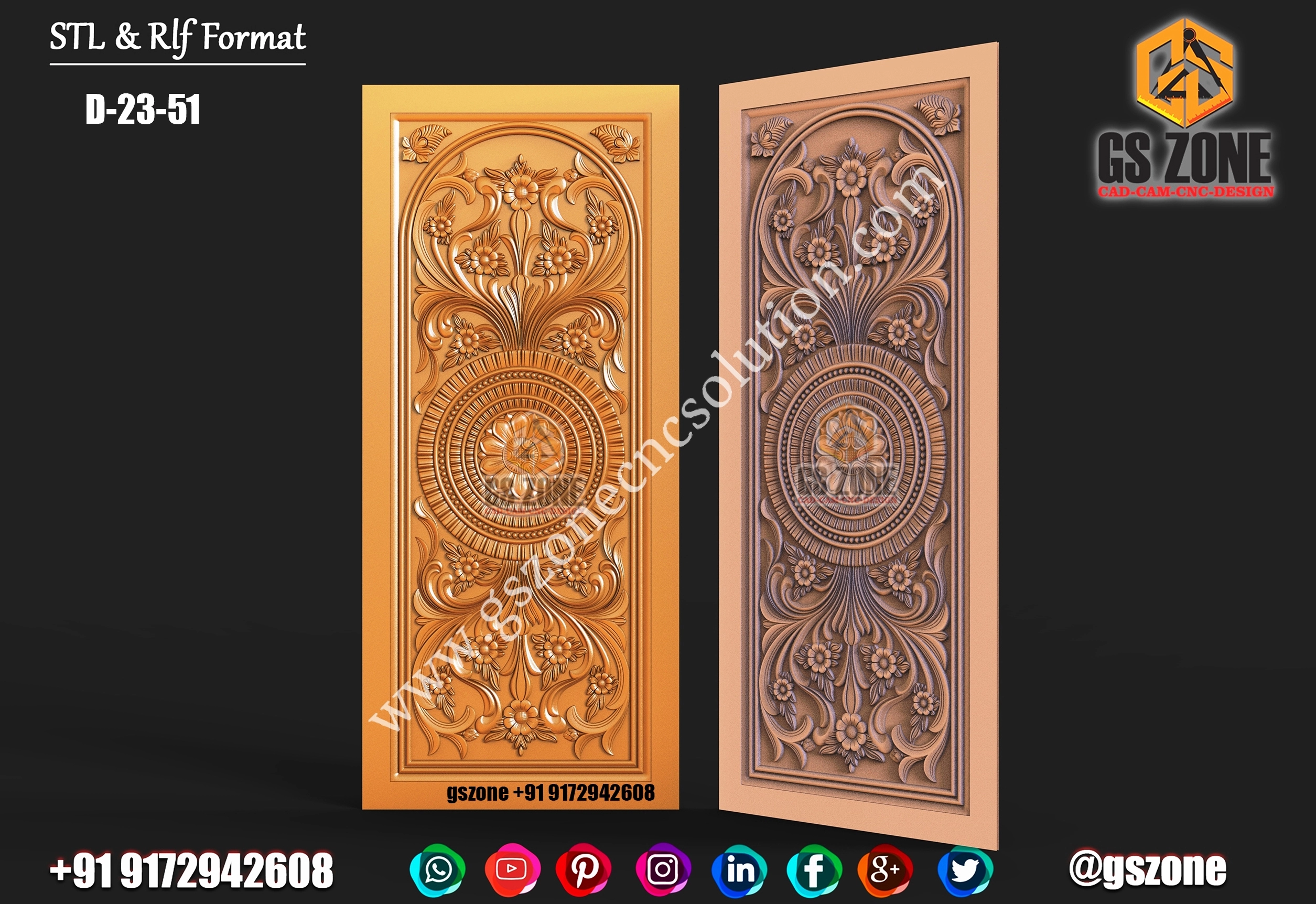 3D Single Door Design D-23-51