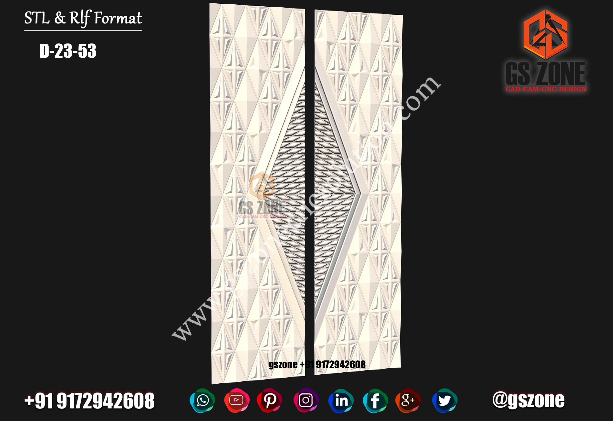 3D Double Door Design D-23-53