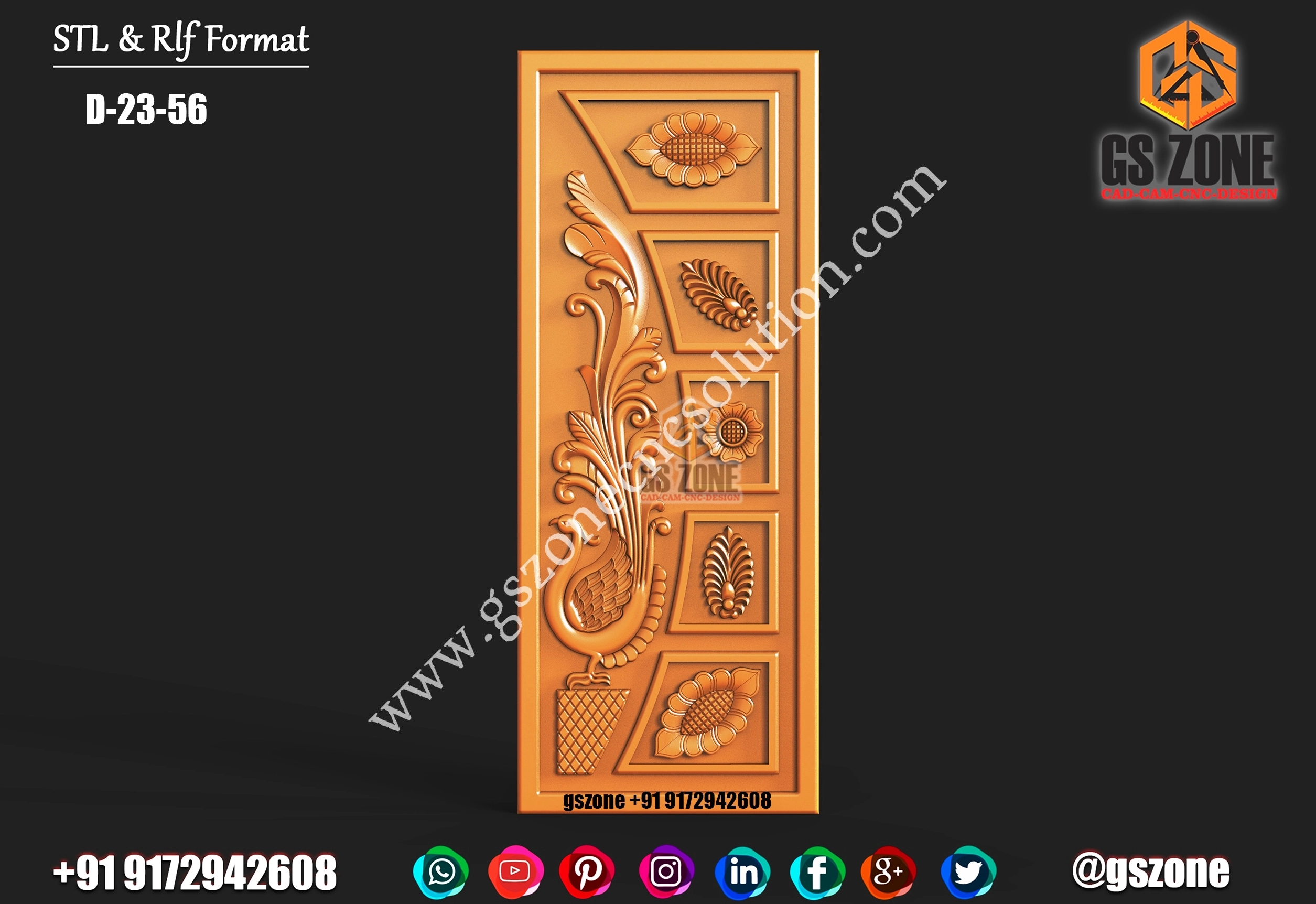 3D Single Door Design D-23-56